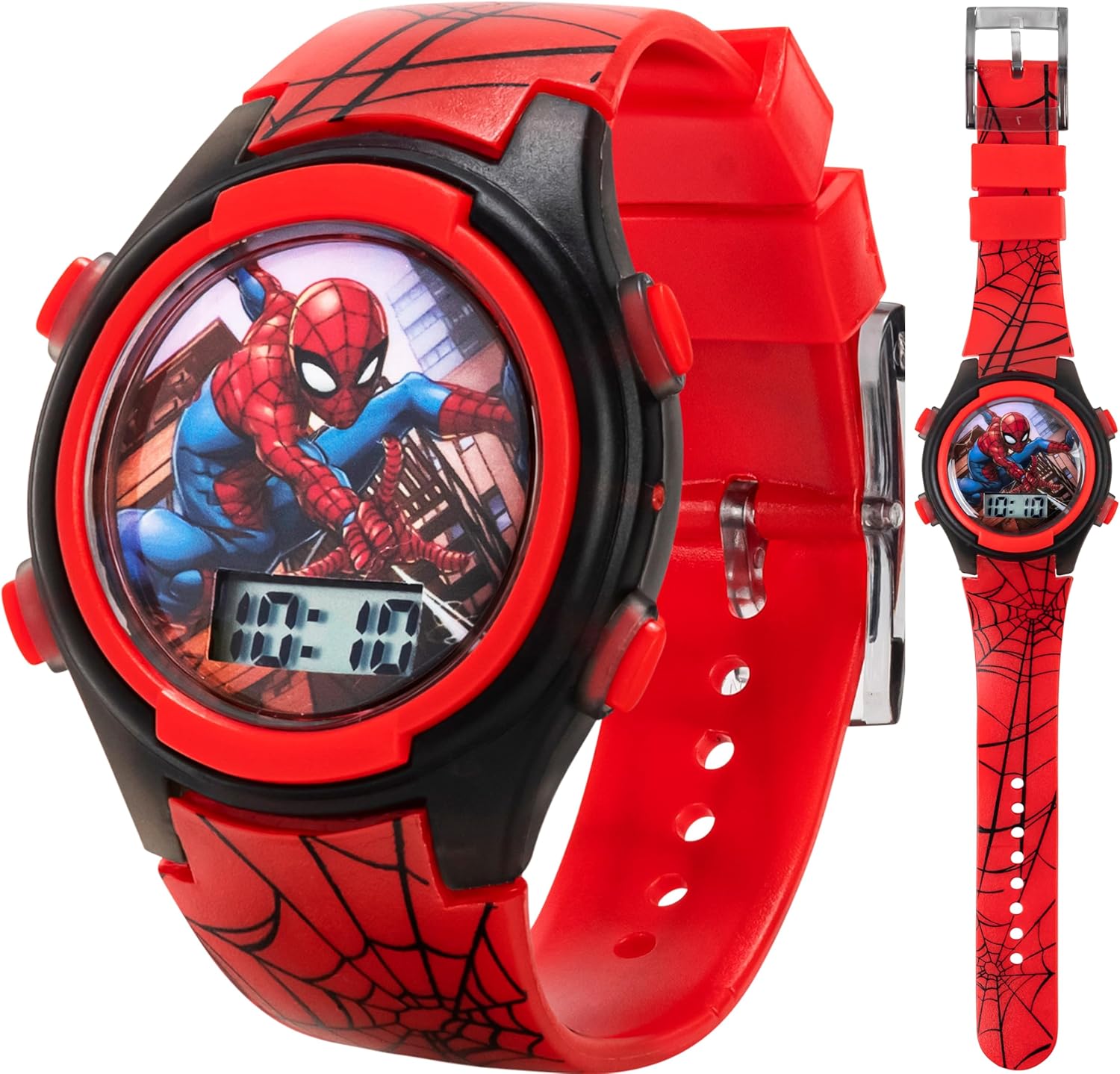 Marvel Spider-Man Kids Watches – Digital Display, Interactive Features, Adjustable Strap, Vibrant Spider-Man Graphics, Durable for Active Kids