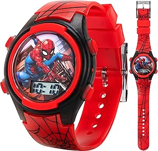 Marvel Spider-Man Kids Watches – Digital Display, Interactive Features, Adjustable Strap, Vibrant Spider-Man Graphics, Durable for Active Kids