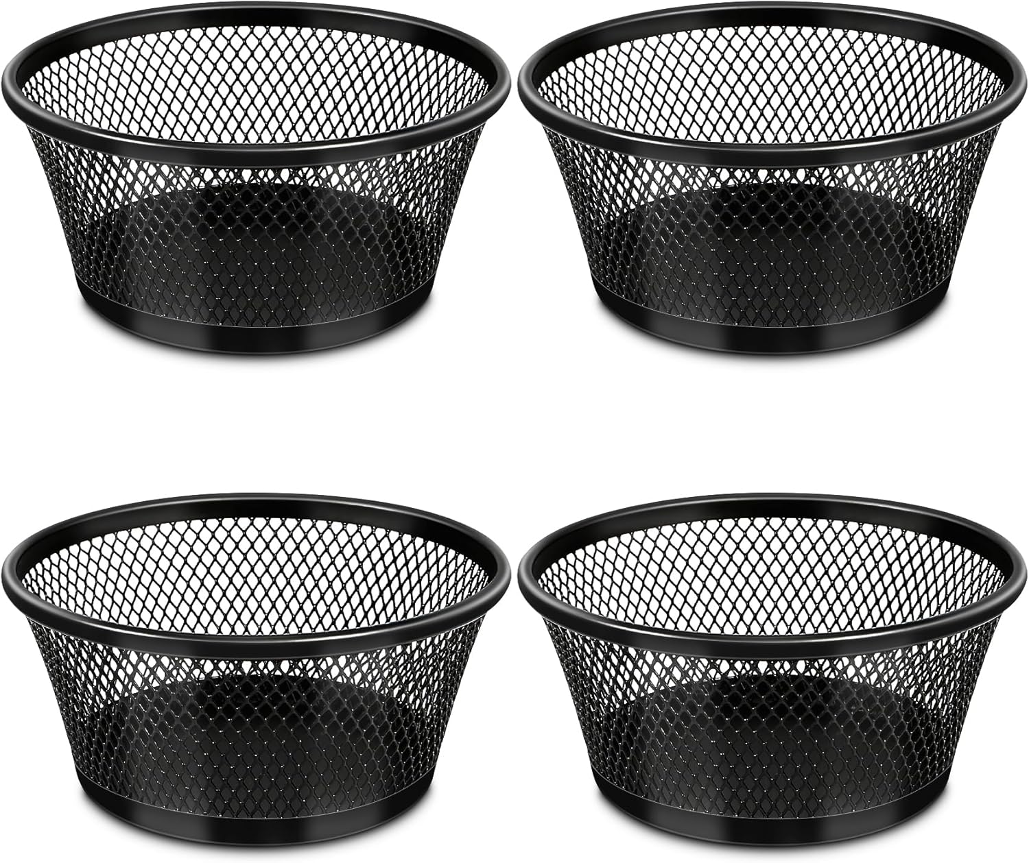 Paper Clip Holder, Paperclip Holders for Desk, Paper Clip Holder for Desk, 4 Pack Paperclip Holder, Magnetic Paper Clip Holder for Desk, Paper Clip Dispenser, Paper Clip Organizer Office (Black)