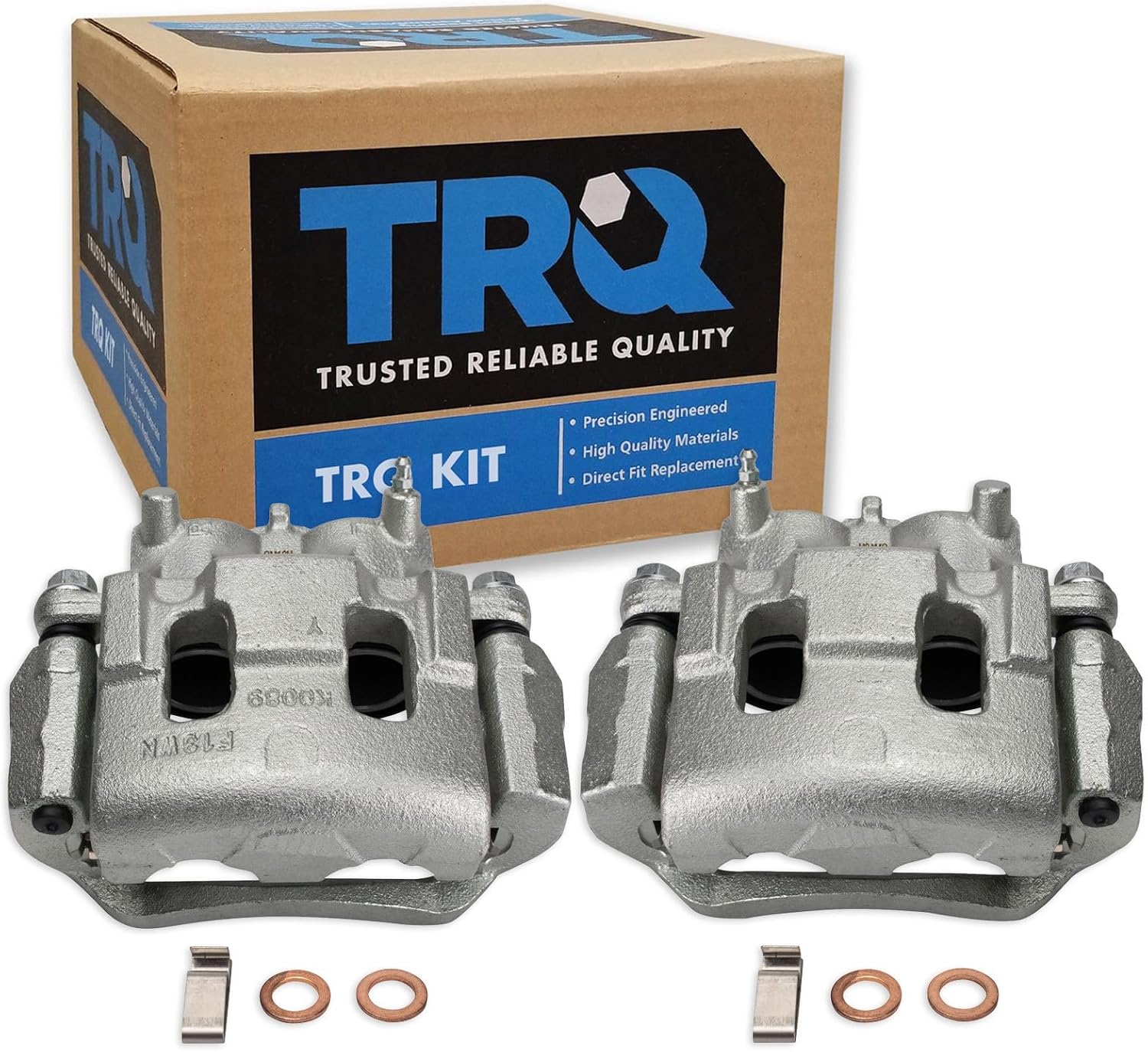 TRQ Front Left and Right Brake Caliper Set Caliper Brackets Compatible with 07-09 Ford Edge All Wheel Drive 10-12 Edge 08 Lincoln MKX All Wheel Drive with 330mm Diameter Front Rotors 09-13 MKX