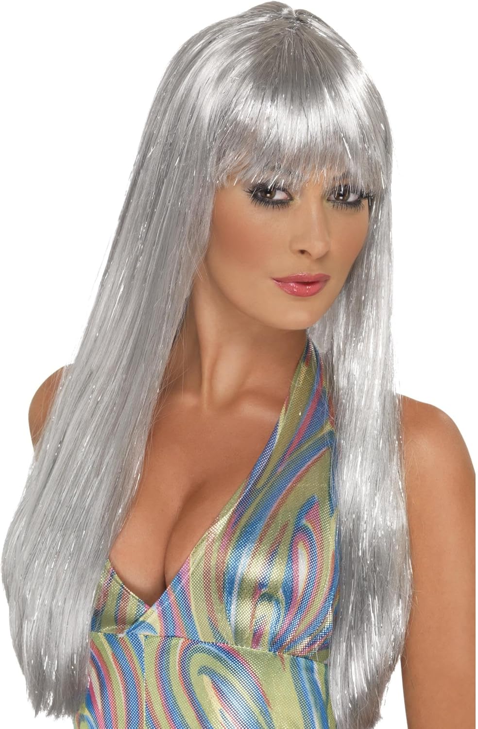 Generique - Long silver wig for women