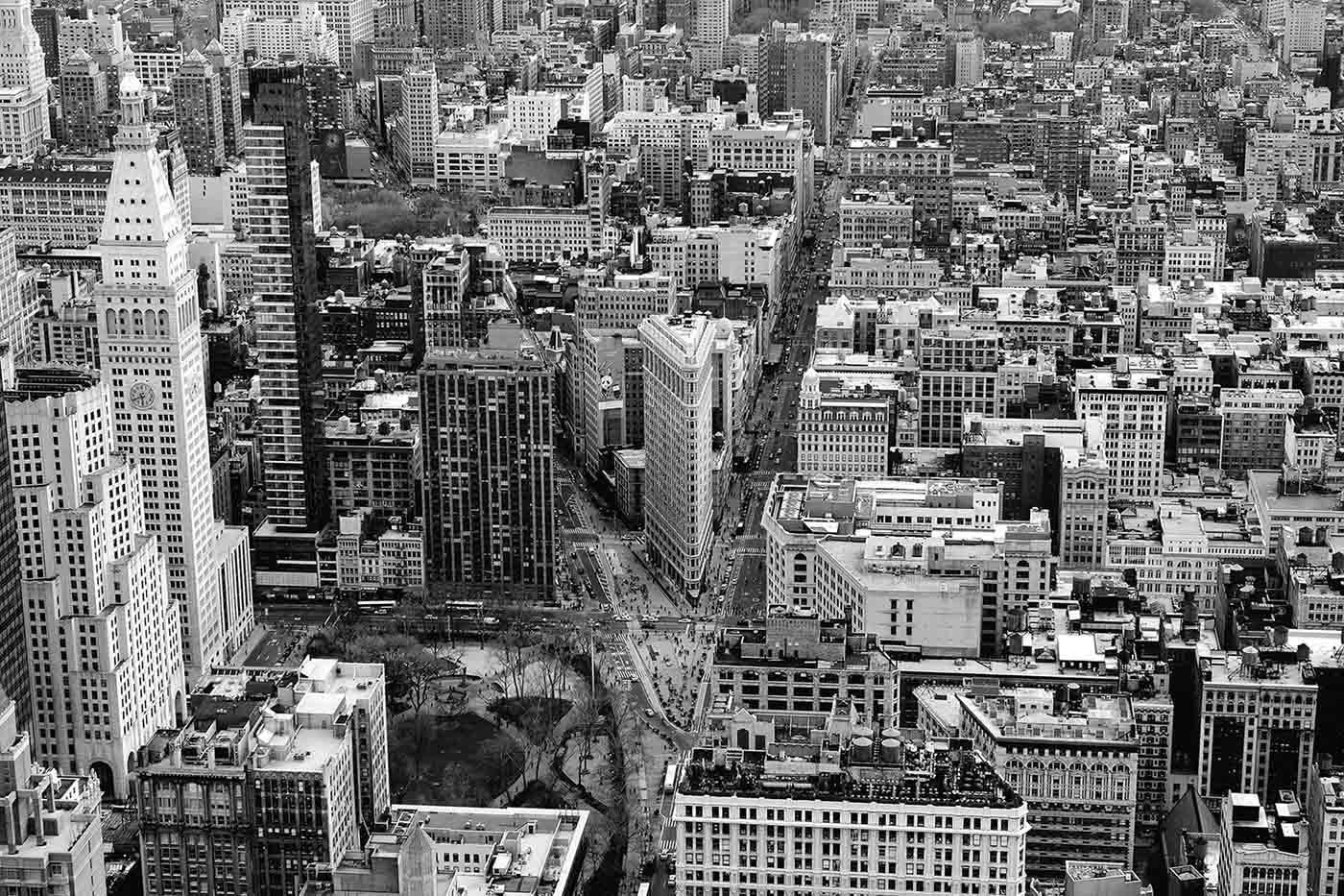 13.5-Feet Wide by 9-Feet high. Prepasted Robust Wallpaper Mural from a Photo of: Bird's Eye View of Manhattan New York.Our murals are Easy to Install Remove and Reuse if You do as in Our Video