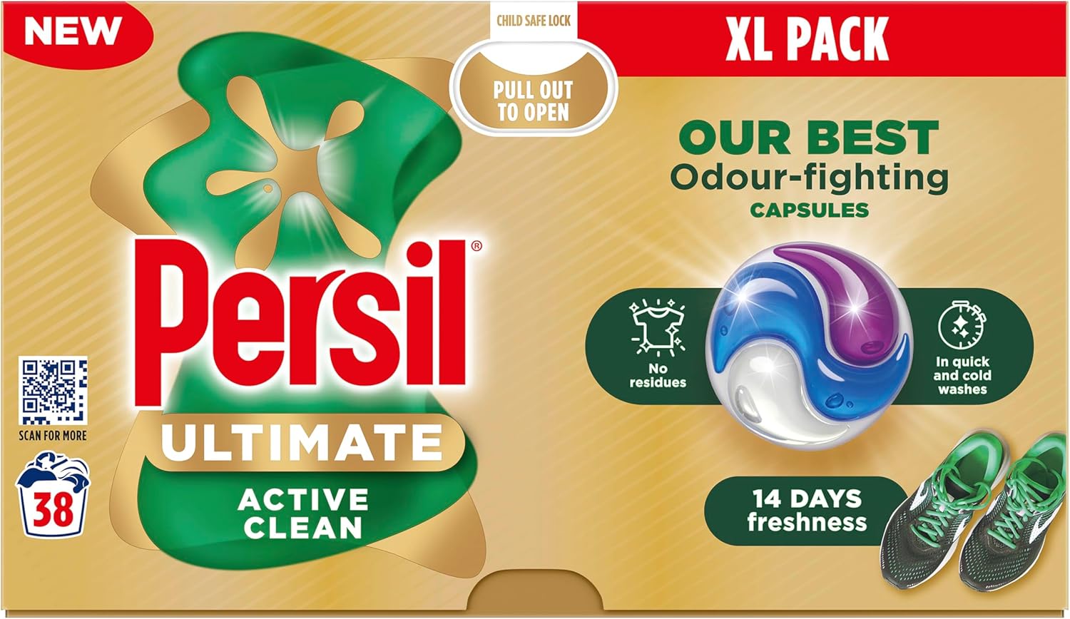 Persil Ultimate Active Clean Washing Capsules 38 washes
