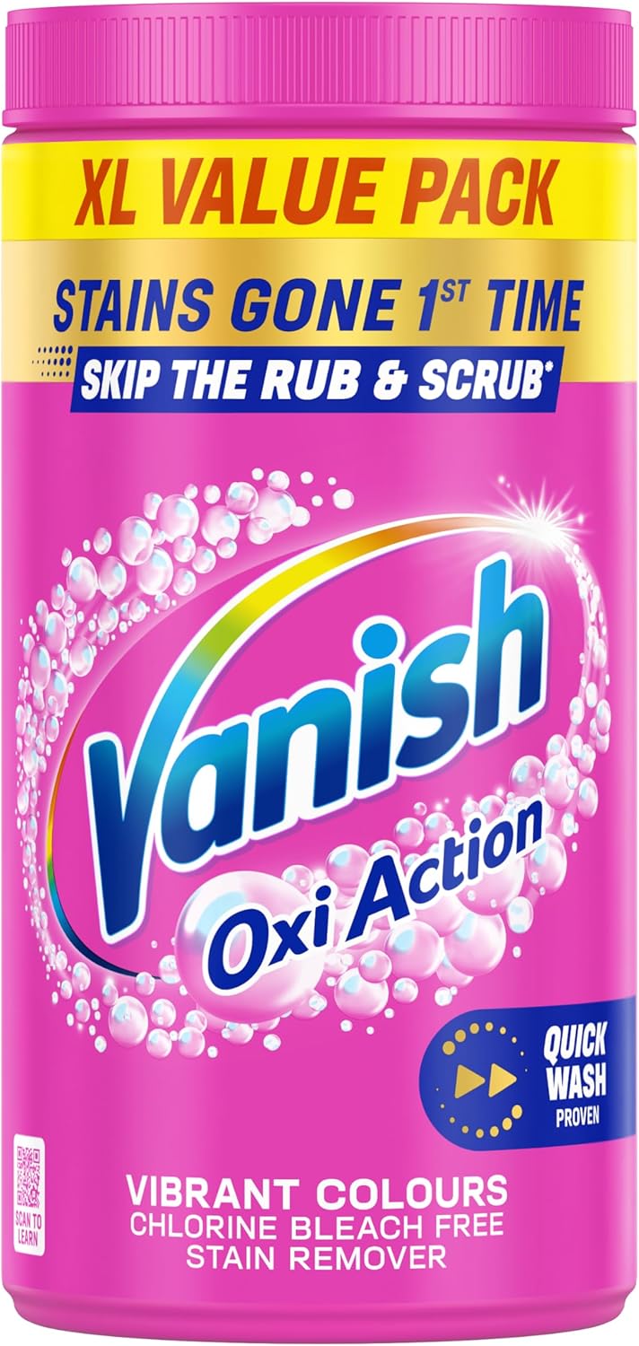 Vanish Gold Oxi Action Stain Remover Powder for clothes, 1.9kg, No Pre-Treat Needed, Safe on Colours & Whites