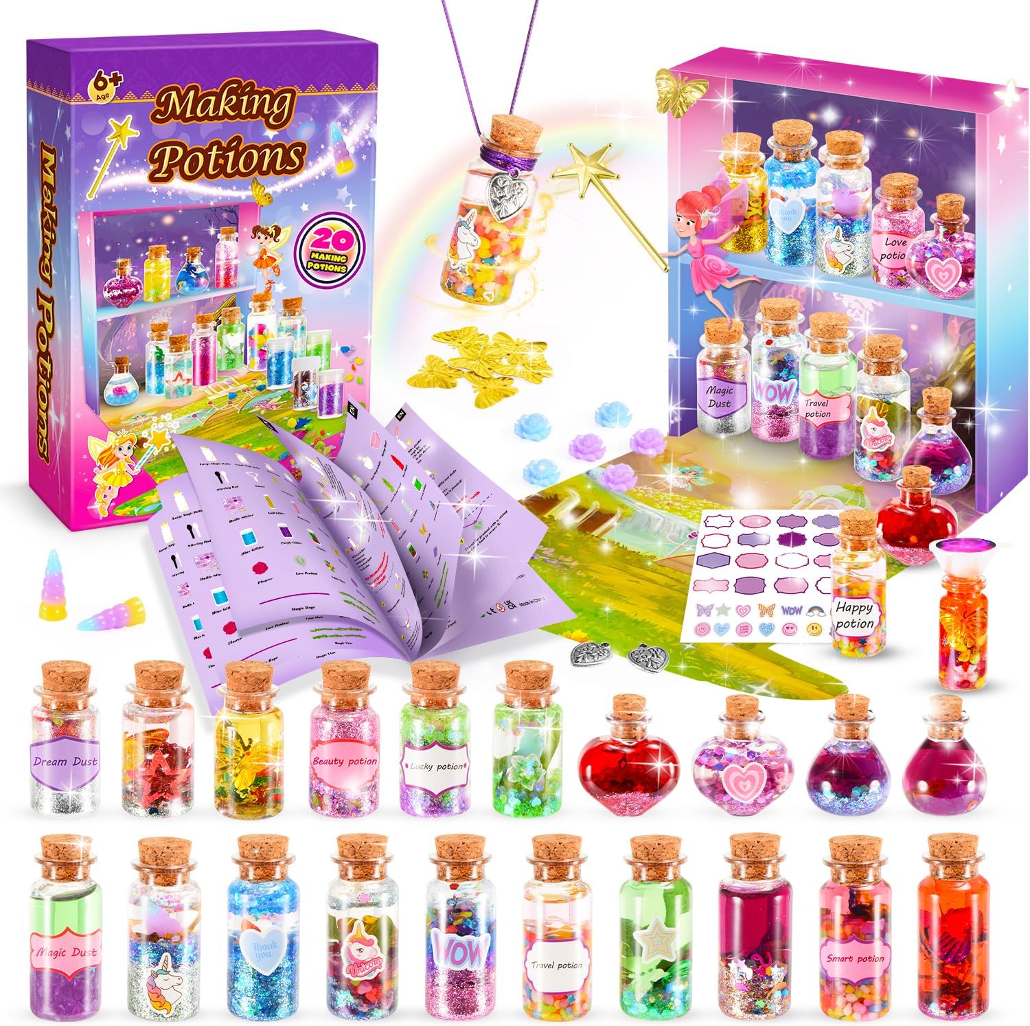 Veopoko Craft Kits for Kids, Potion Making Kit Children Girls Toys Age 6 7 8 9 10 11 Magic Birthday Gifts for 7 8 9 10 11 Year Old Girls Potions Kit for Kids Fairy Toys for 6-12 Year Olds Girls Gifts