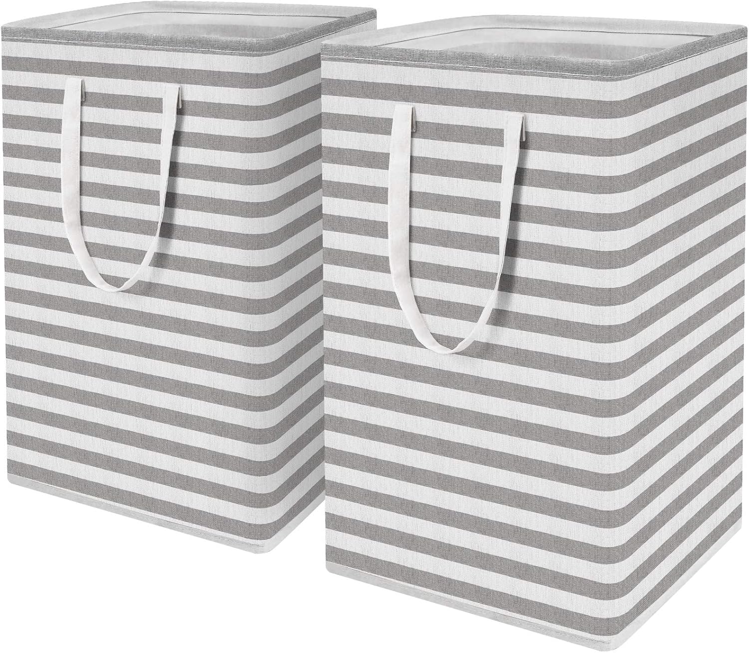 WISELIFE 2-Pack Laundry Hamper 75L Collapsible Large Laundry Baskets with Easy Carry Handles Freestanding Waterproof Clothes Hamper Storage Basket for Toys Clothes Organizer - 24.4" (H), Grey