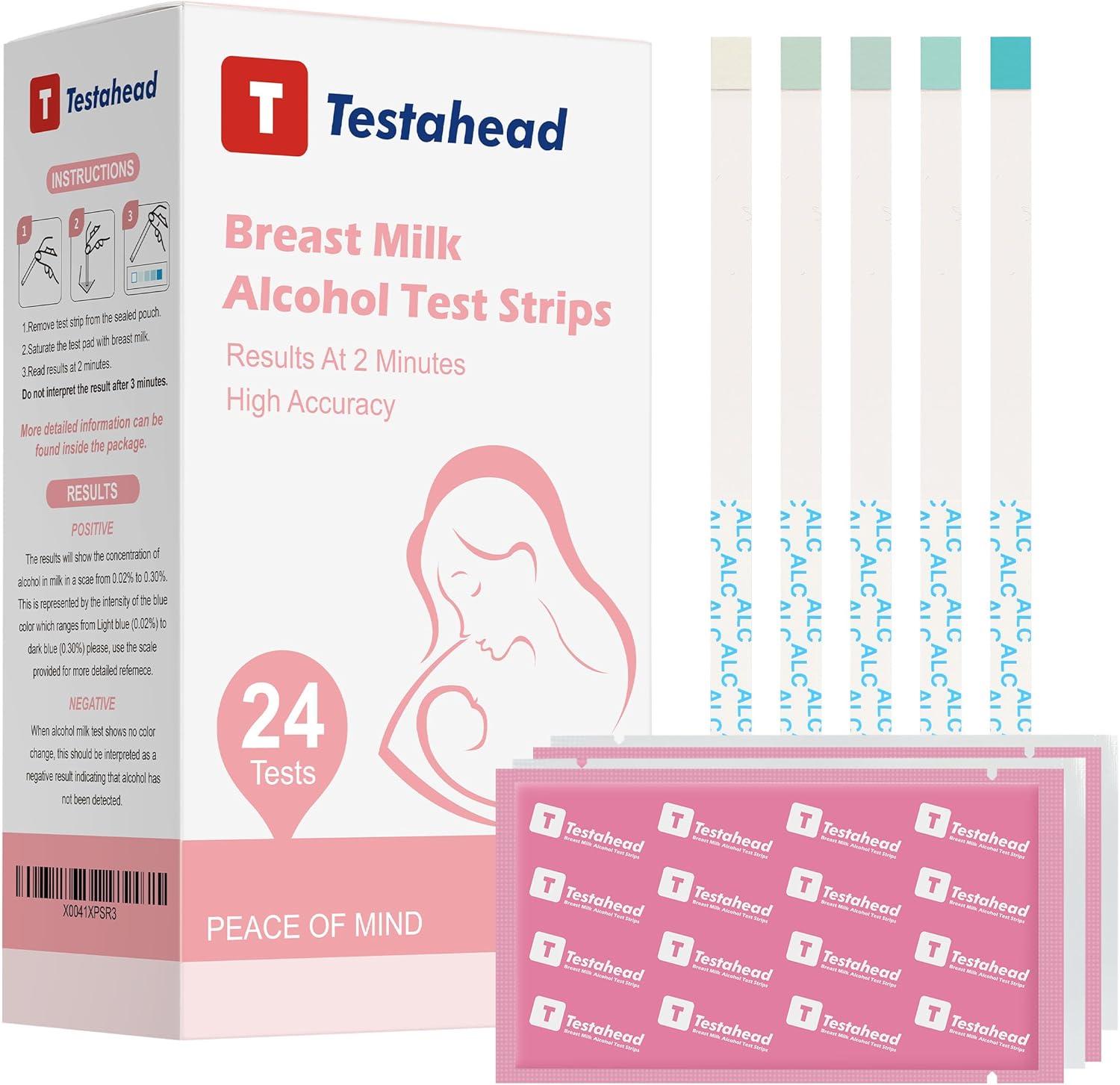 Breast Milk Test Strips, Quick & Accurate Test Strips for Breastmilk at Home, Results in 2 Minutes, 24 Pack