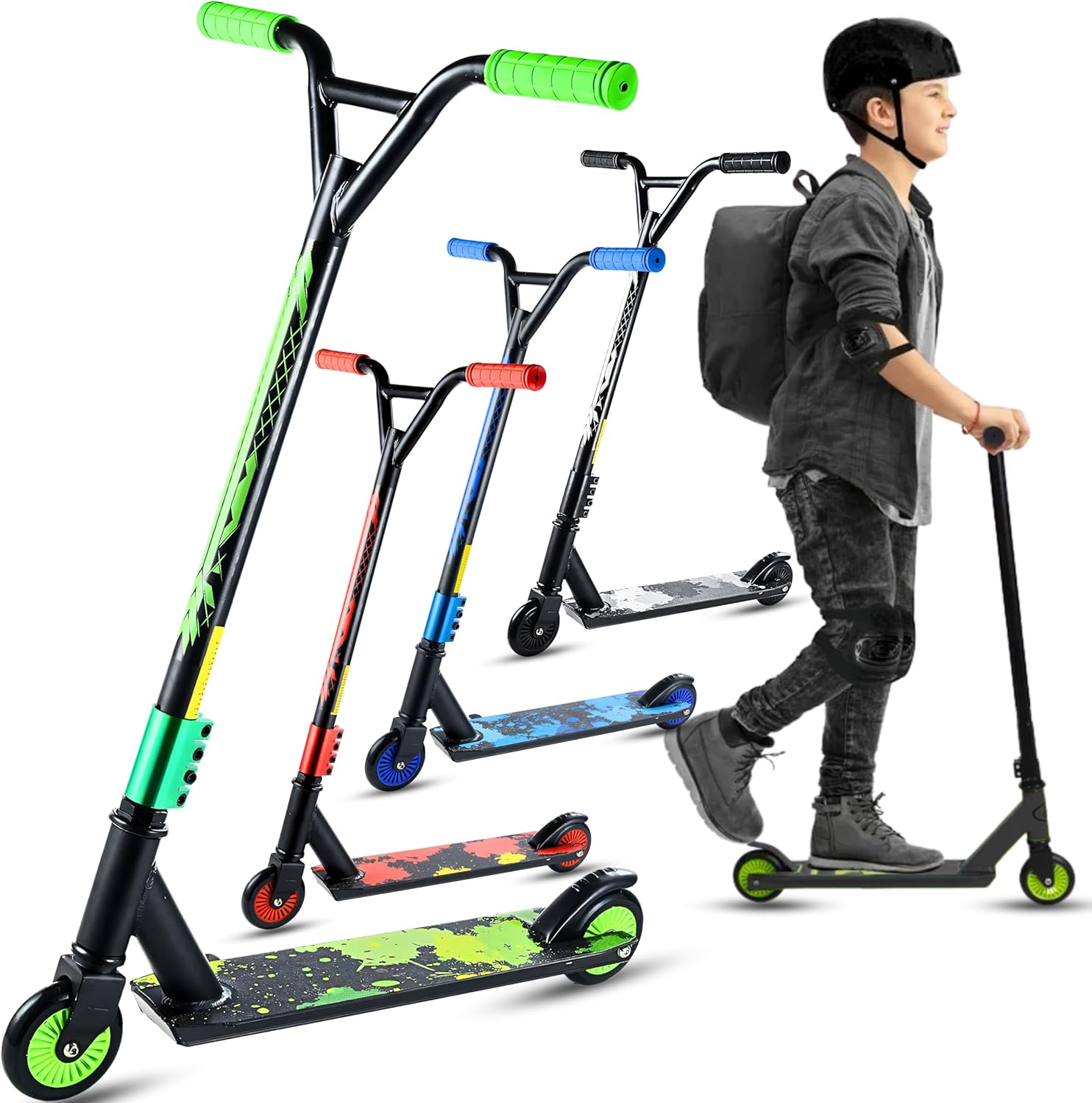 SGM Stunt Scooter for Kids 6+ & Teens – Freestyle Trick Scooter with 100mm Aluminium Core Wheels, 360° Spin Handlebar, ABEC-9 Bearings – Lightweight & Durable Pro Scooter for Beginners