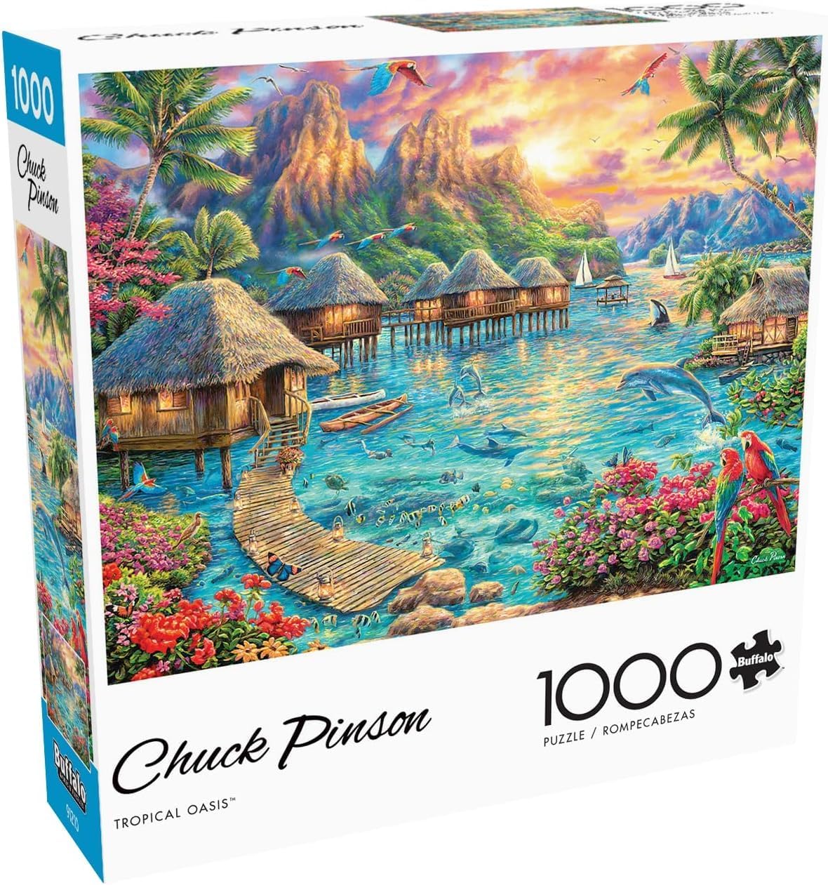 Buffalo Games - Chuck Pinson - Tropical Oasis - 1000 Piece Jigsaw Puzzle for Adults -Challenging Puzzle Perfect for Game Nights - Finished Size is 26.75 x 19.75