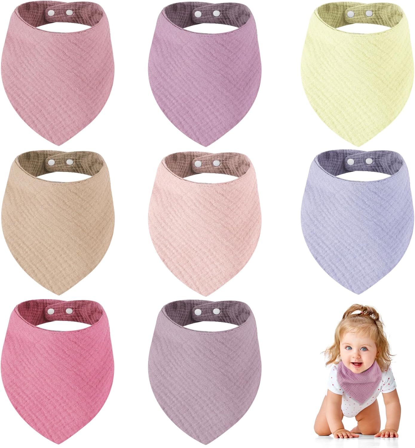 URMYWO Baby Bibs Baby Essentials for Newborn Bandana Dribble Bibs Drool Bibs for Newbron Boys Girls Baby Gifts (Girl)