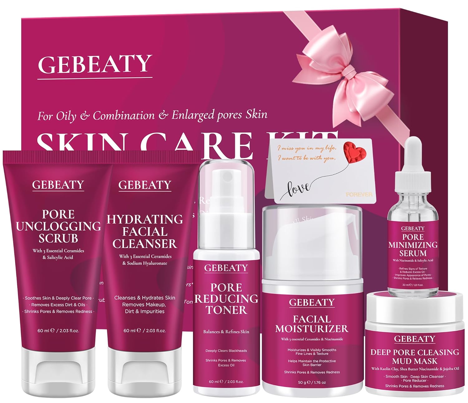 Gifts for Women,Skin Care Set,Skincare for Pore Minimizing,Hydrate,Smooth,Calm Skin,Facial Skin Care Products Skincare Gift Set,Skin Care Routine Kit,Unique Teen Girls Womens Gifts Set for Christmas