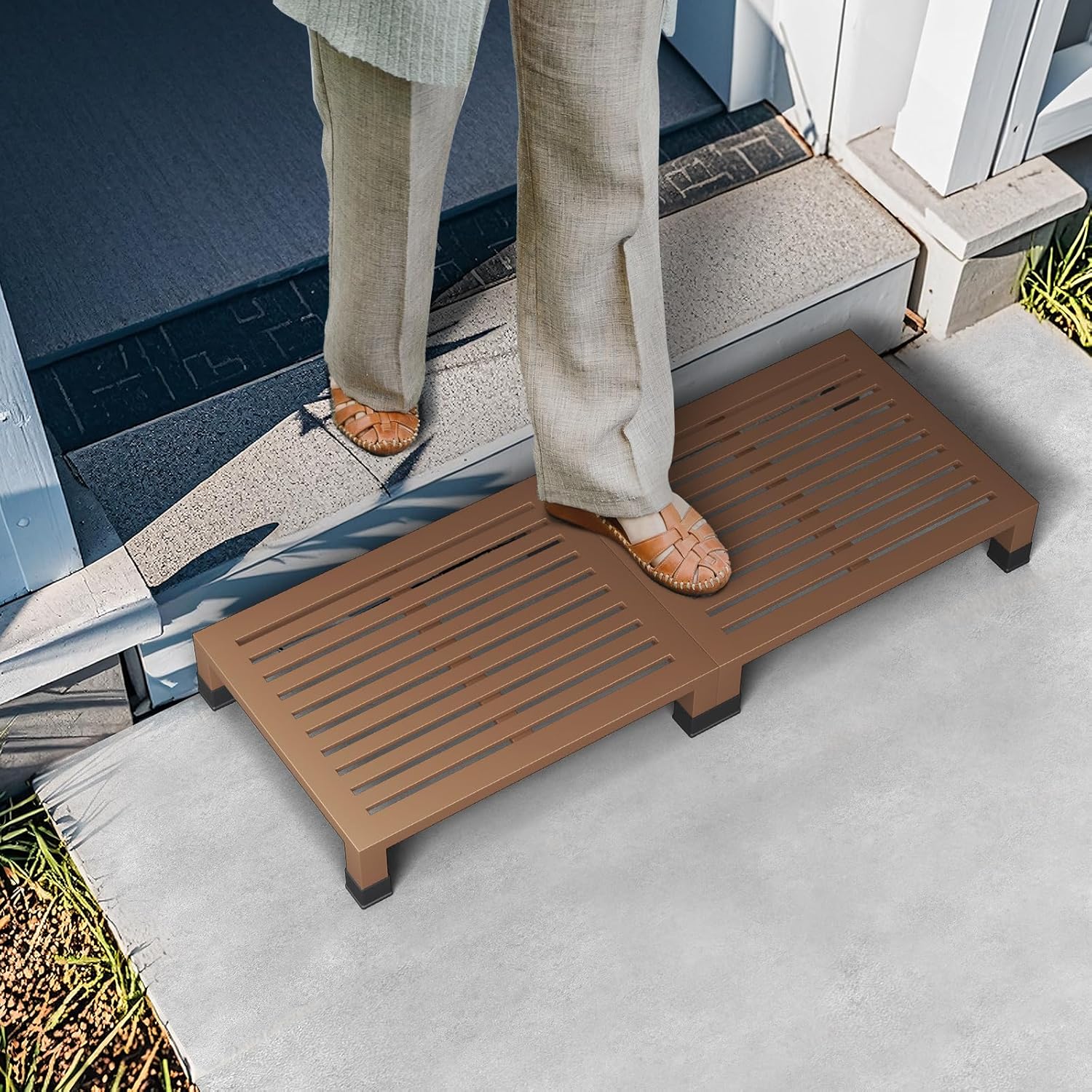 One Step Stool Platform 3.8" Height for Adults, Kids. Heavy Duty/Portable/Nonslip/Durable Construction Safe Step Stool for Bedroom/Kitchen Bed, Bathroom,Kitchen，Garden