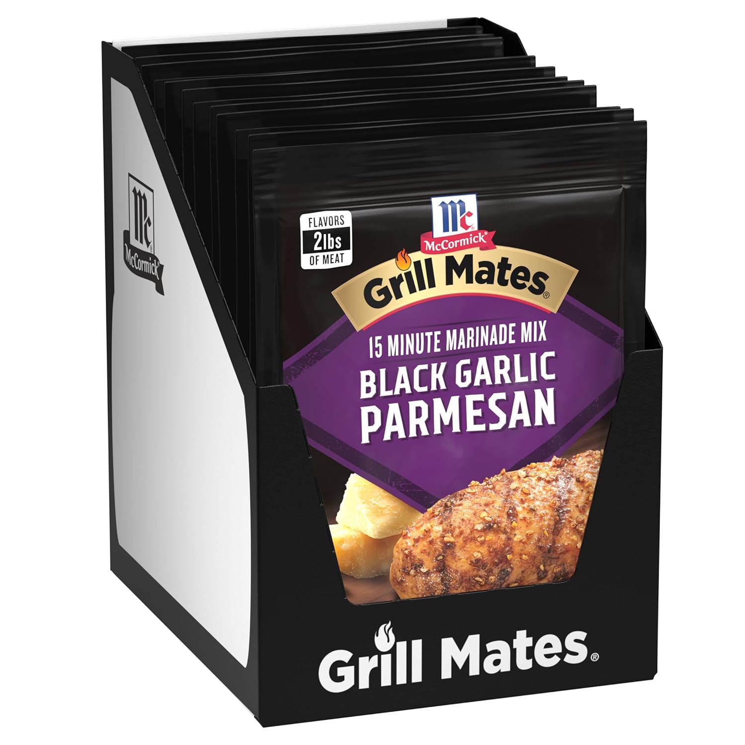 McCormick Grill Mates Black Garlic Parmesan 3-In-1 Seasoning Mix, 1 oz (Pack of 12)
