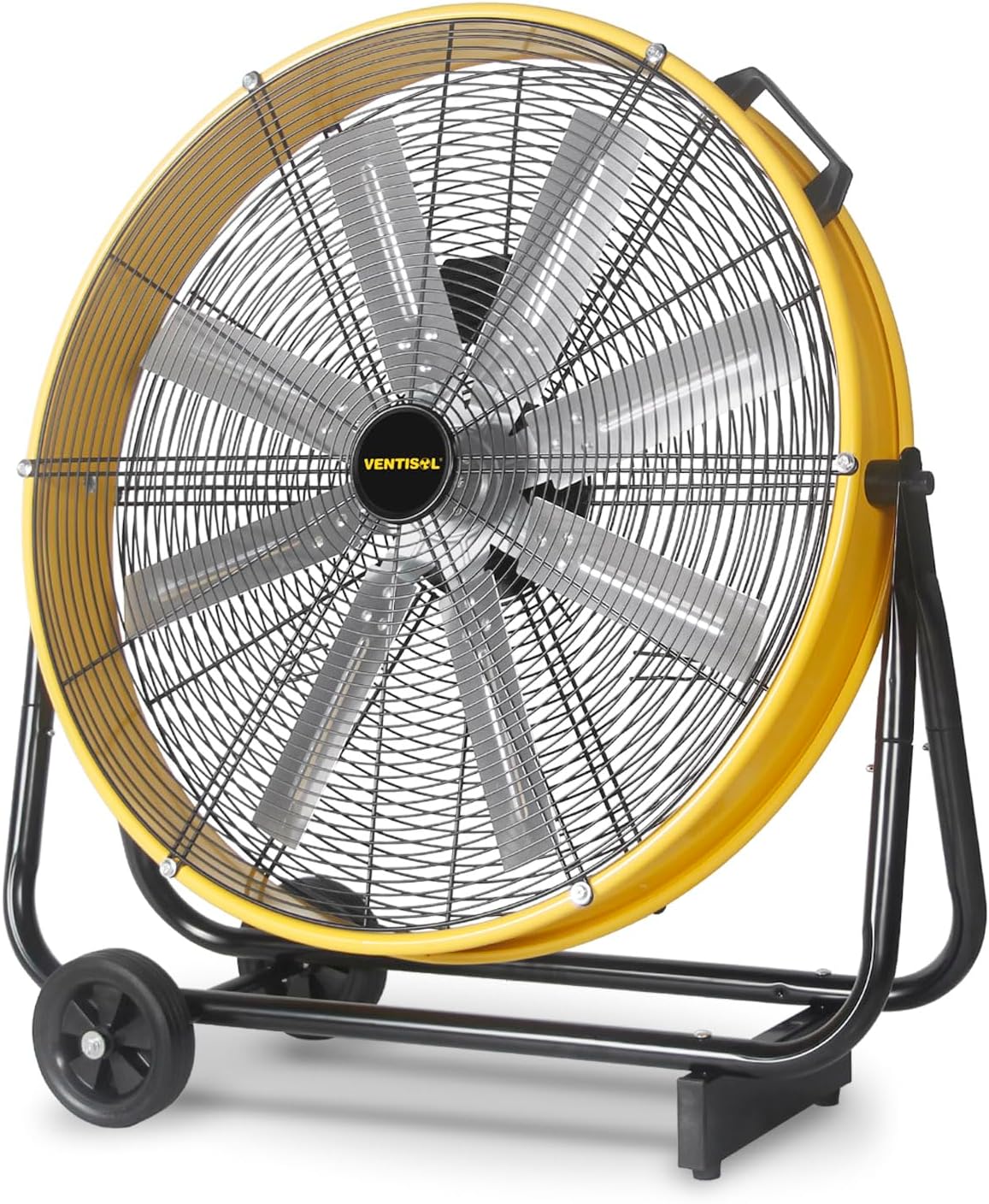 VENTISOL 24 Inch Industrial Floor Drum Fan, 9500 CFM Heavy Duty Floor Fan with 8 Blades, 3-Speed High Velocity Shop Fan, Metal Fans for Warehouse, Patios, Garage