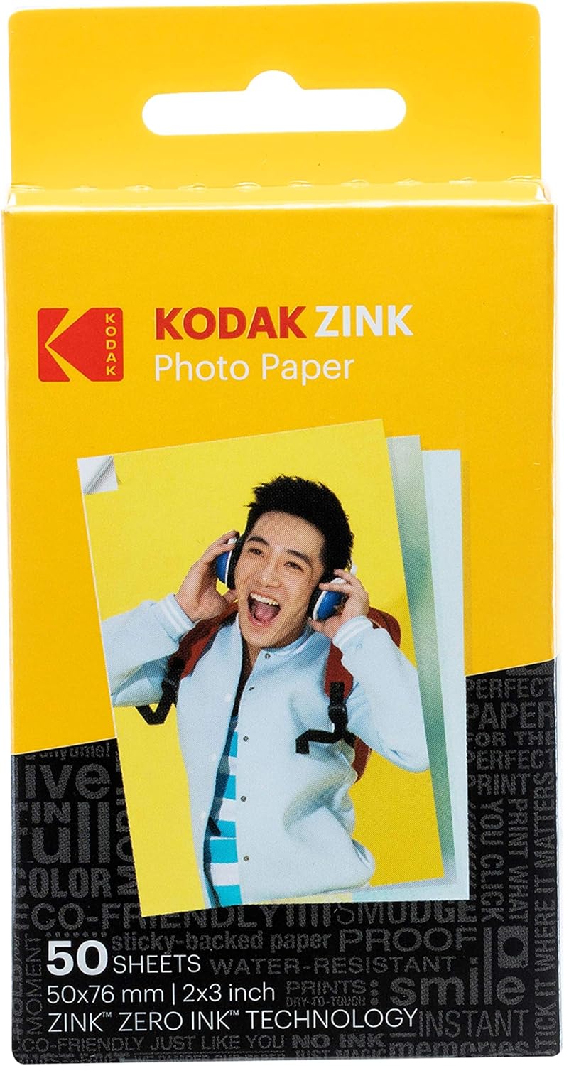 Kodak 2ʺ x 3ʺ Premium ZINK Photo Paper 50-Pack Compatible with Kodak PRINTOMATIC (NOT with Kodak Mini Shot, Mini2)