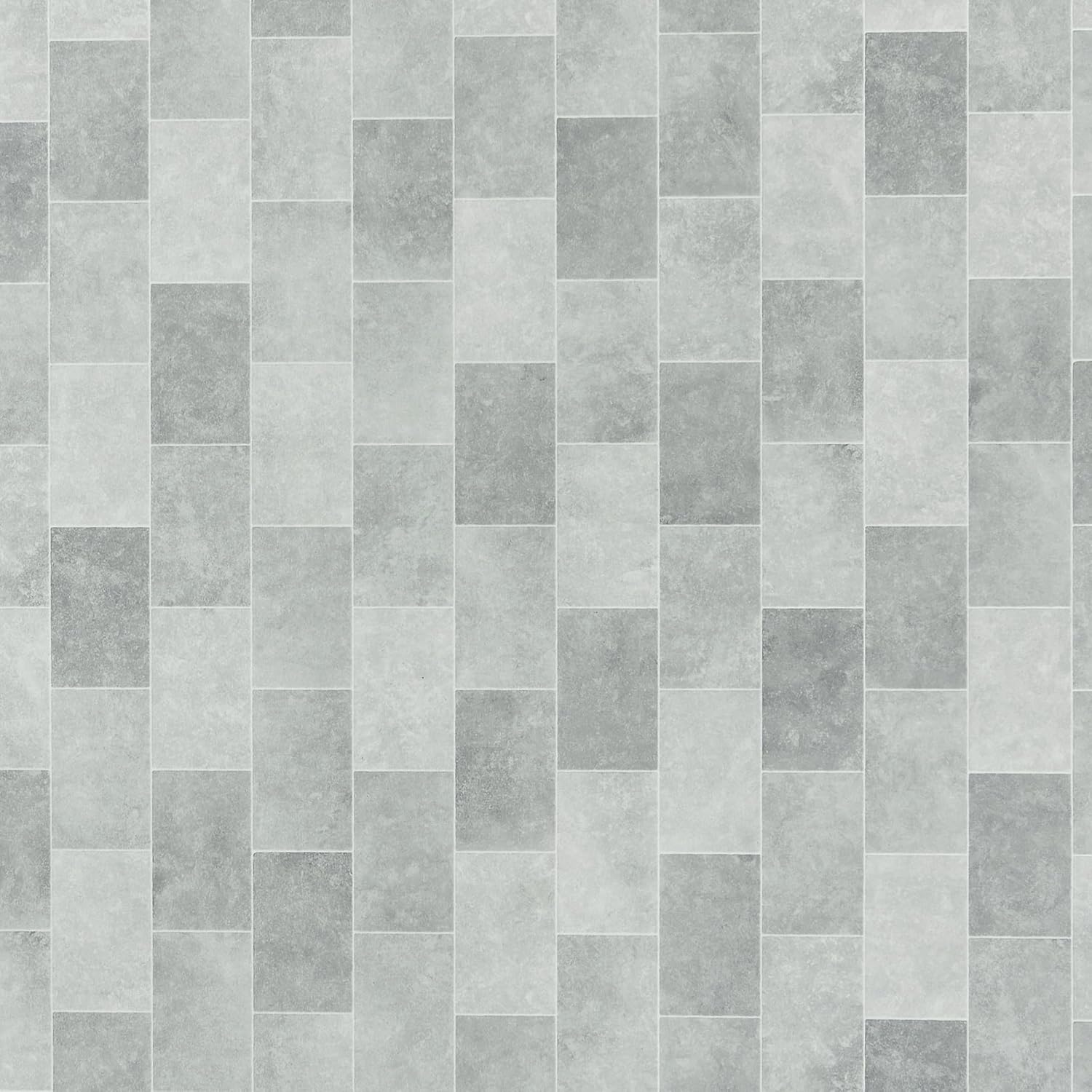 Light Grey Vinyl Flooring Sheet Stone Effect Lino Flooring Anti Slip Felt Backed Floor For Kitchens, Bathrooms & Hallways (Boxgrove Abbey, 2m x 3m)