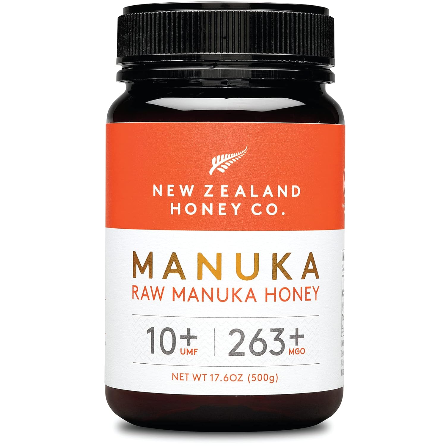 New Zealand Honey Co. Raw Manuka Honey UMF 10+ | MGO 263+, 17.6oz / 500g | Organic Medical Grade Manuka Honey for Daily Wellness, Skin Care & Dogs