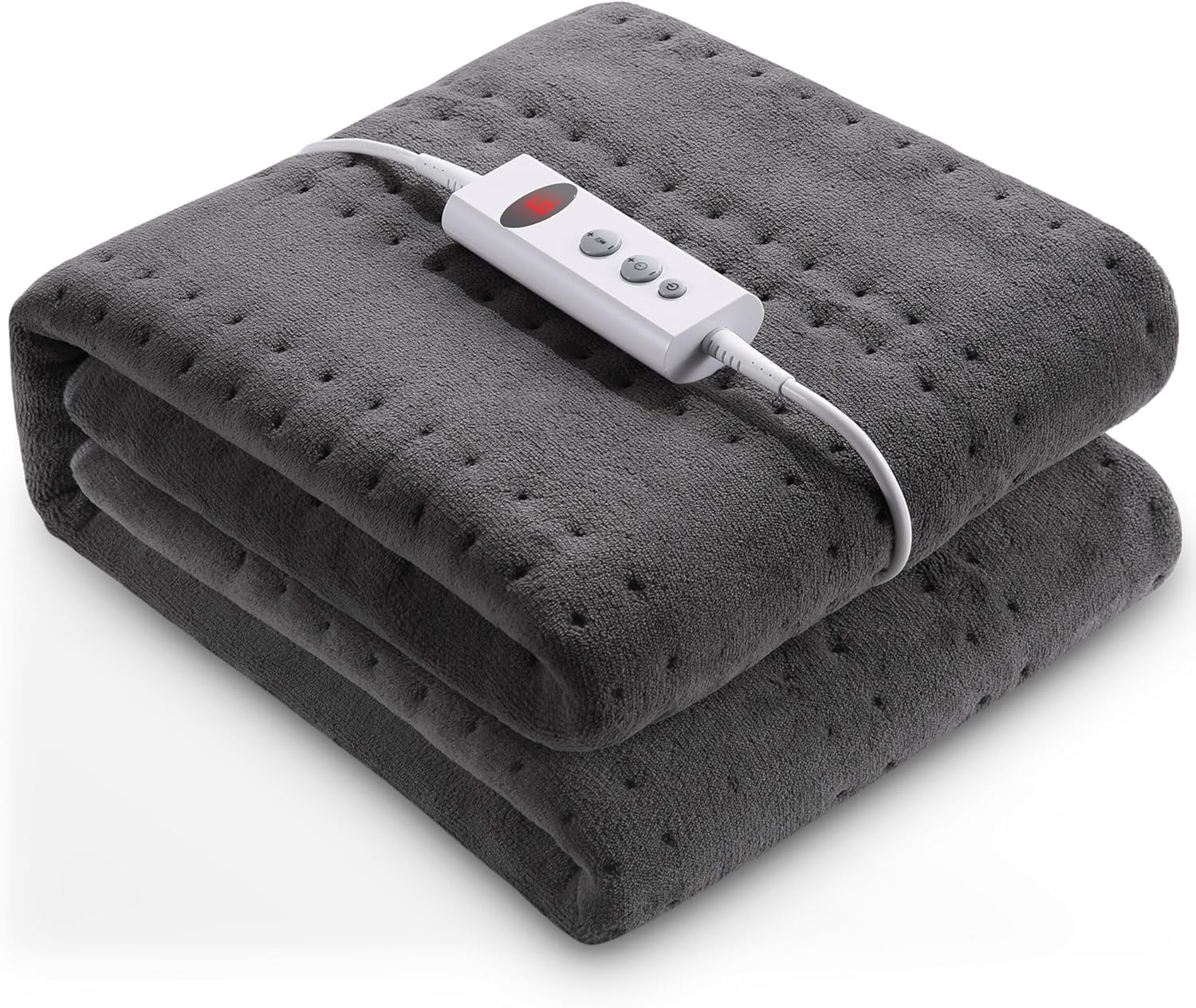BODIOO Electric Blanket Heated Blanket Heated Mattress Pad 120 x 140 cm Throw Soft Heated Underblanket with LED Screen 10 Heating Levels and 9 Timer Great Gifts for Special Day (gray)