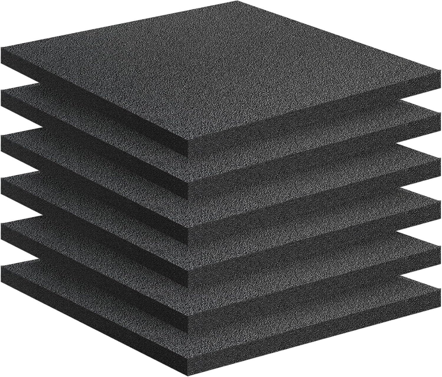 Polyethylene Foam Pads for Packing Foam Sheets Black Cuttable High Density Cushioning Inserts Protective Foam for Packing Cases and Crafts- 12" X 12" X 0.4"- 6 Pack