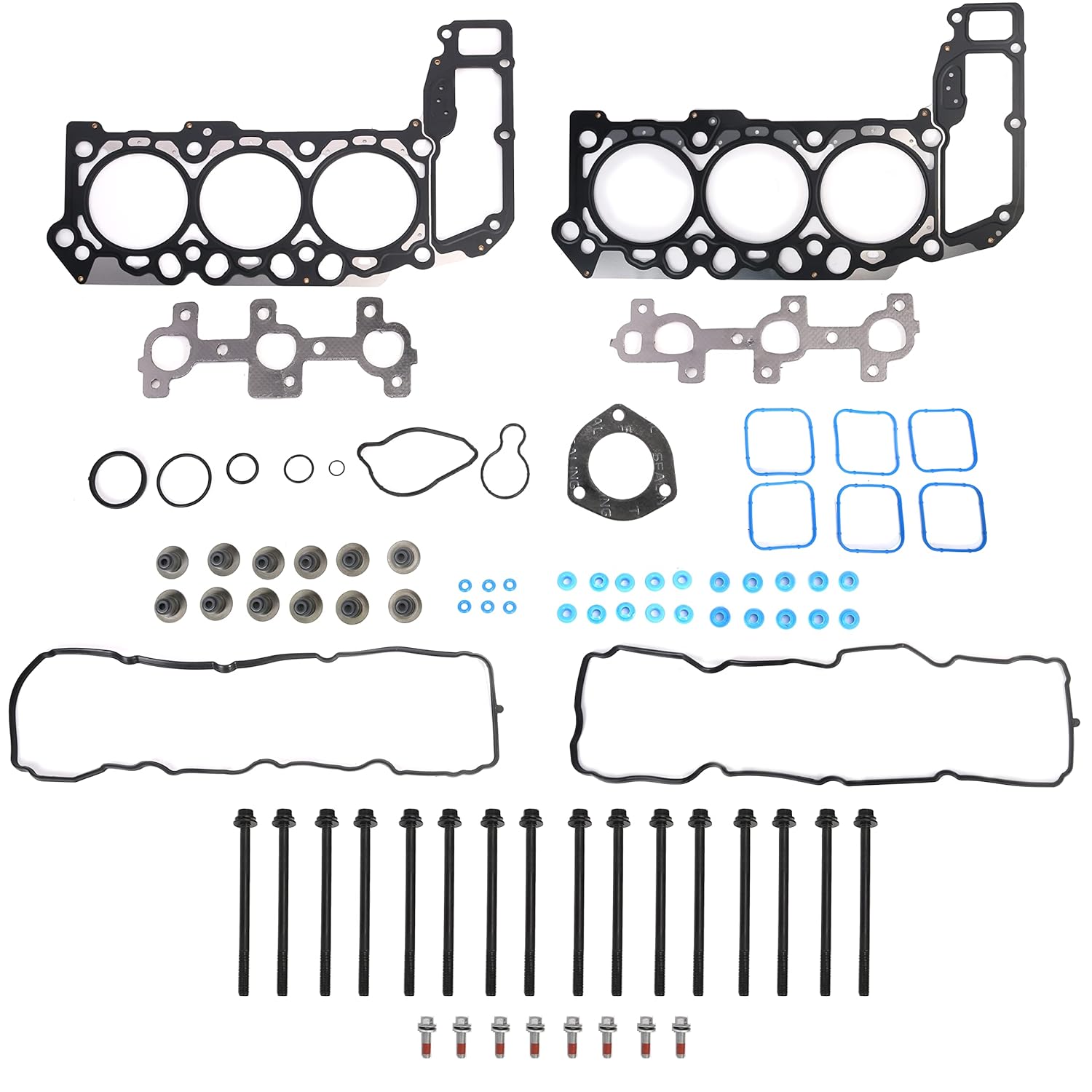HSHB8-30301 Engine Cylinder Head Gasket Set Head Bolt fits for Jeep Commander/Liberty/Grand Cherokee, fits for Dodge Nitro/Dakota/Durango/Ram 1500, for Mitsubishi Raider 3.7L 226CID V6 SOHC 2005-2012