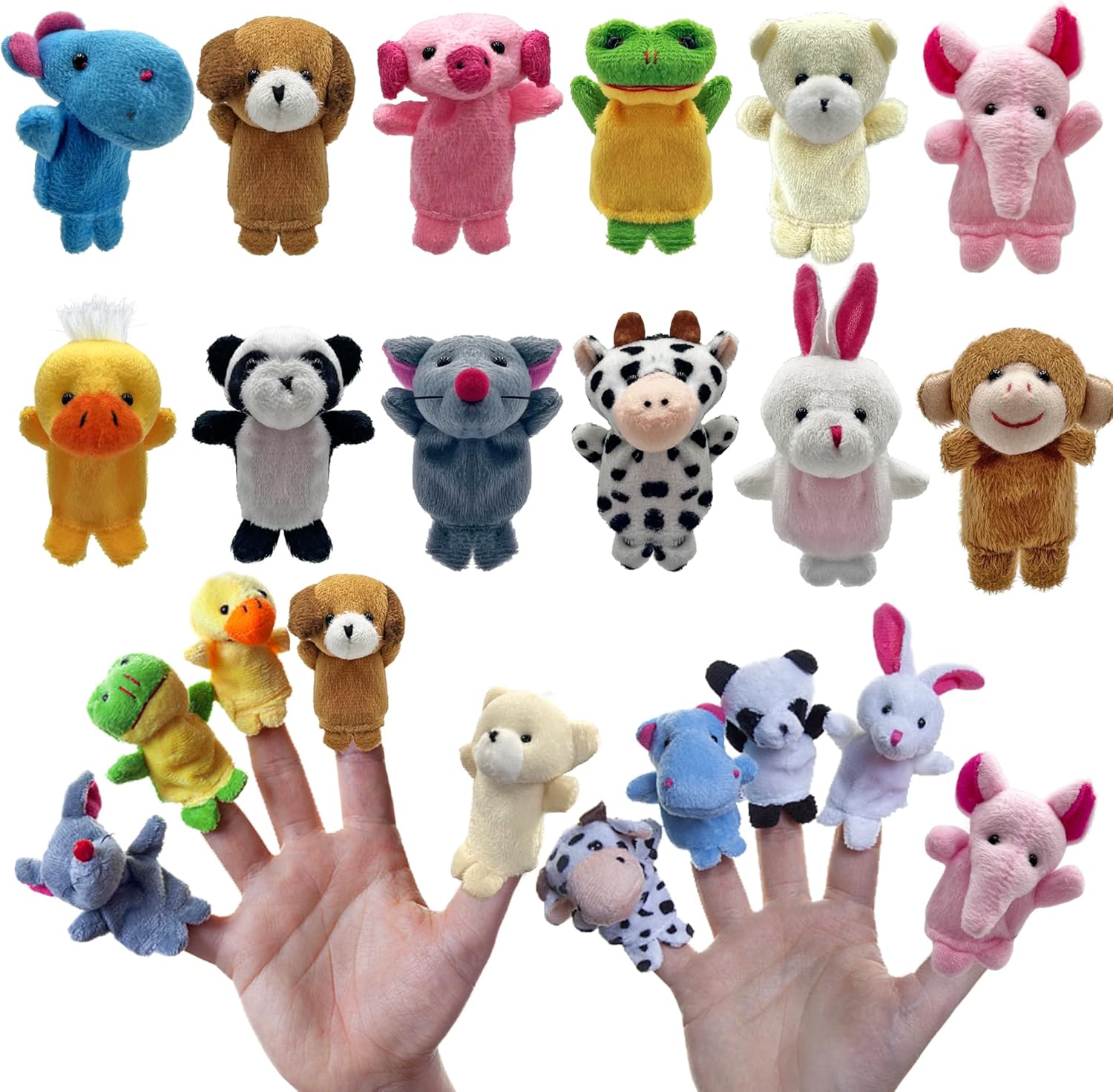 12 PCS Finger Puppets Set Mini Stuffed Animals Finger Puppet for Storytelling Playing Teaching Shows Playtime Schools Birthday Party Favor Supplies