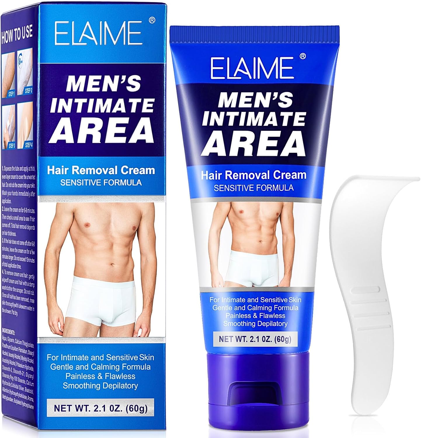 Mens Hair Removal Cream, Intimate Hair Removal Cream, Flawless Hair Remover For Pubic, Leg, Underarm, Face And Body, Bikini, Gentle Painless Depilaory Cream For Sensitive Skin