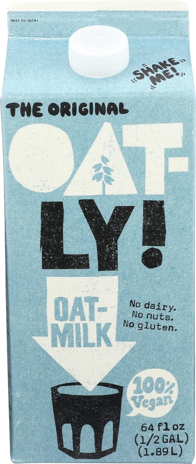 Oatly Original Oat Milk, Dairy Free, Nuts Free, 64 Fluid Ounces (Pack Of 6)