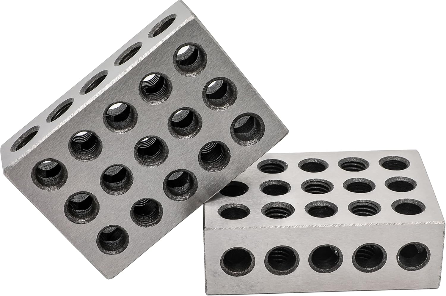 Pair 1" x 2" x 3" Precision Steel 1-2-3 123 Blocks 23 Holes