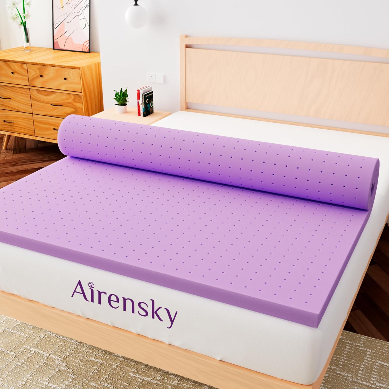3 Inch Memory Foam Mattress Topper, Cooling Gel Mattress Topper for Queen(60"x80") Size Bed, Soft Mattress Topper,Back Pain Pressure Relief, Ventilated, No Flavor, CertiPUR-US Certified