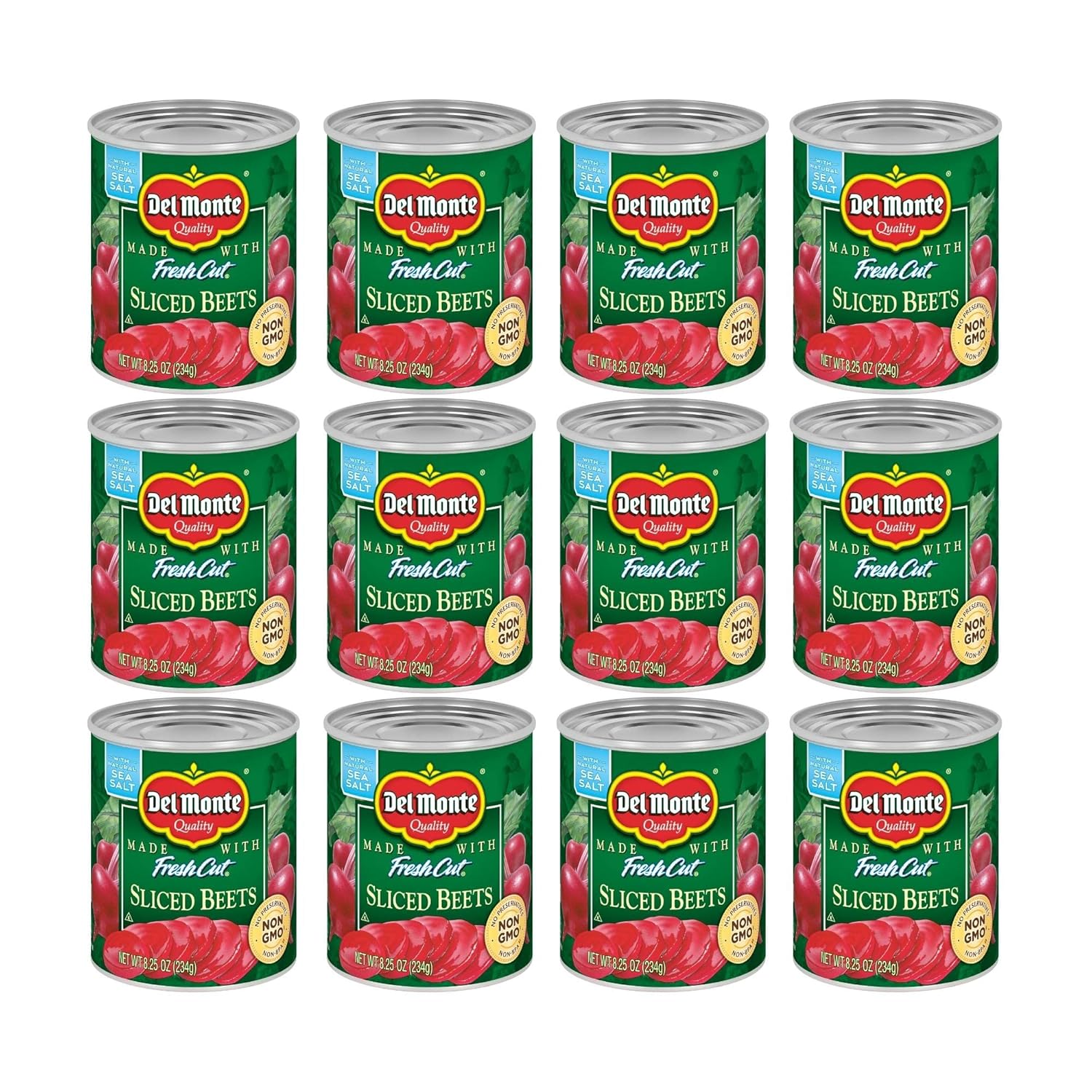 DEL MONTE FRESH CUT Canned Beets Sliced, Canned Vegetables, 12 Pack, 8.25 oz Can