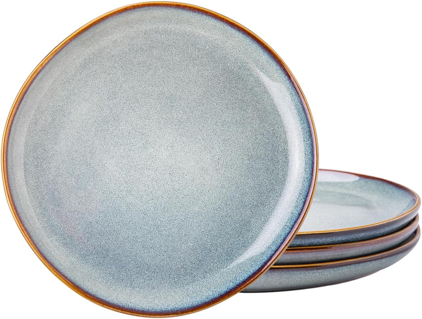 AmorArc Ceramic Dinner Plates Set of 4, 10.5 Inch Handmade Reactive Glaze Stoneware Plates, Large Rustic Shape Dinnerware Dish Set for Kitchen, Microwave & Dishwasher Safe, Scratch Resistant