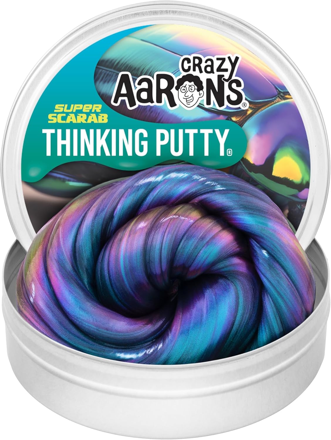 Crazy Aaron's Thinking Putty - Super Scarab - Multi-Color Sensory Putty for Kids and Grown ups in a 4" Tin - Creative and Endless Fun, Stress Relief Therapy Toys, Never Dries Out - Made in USA
