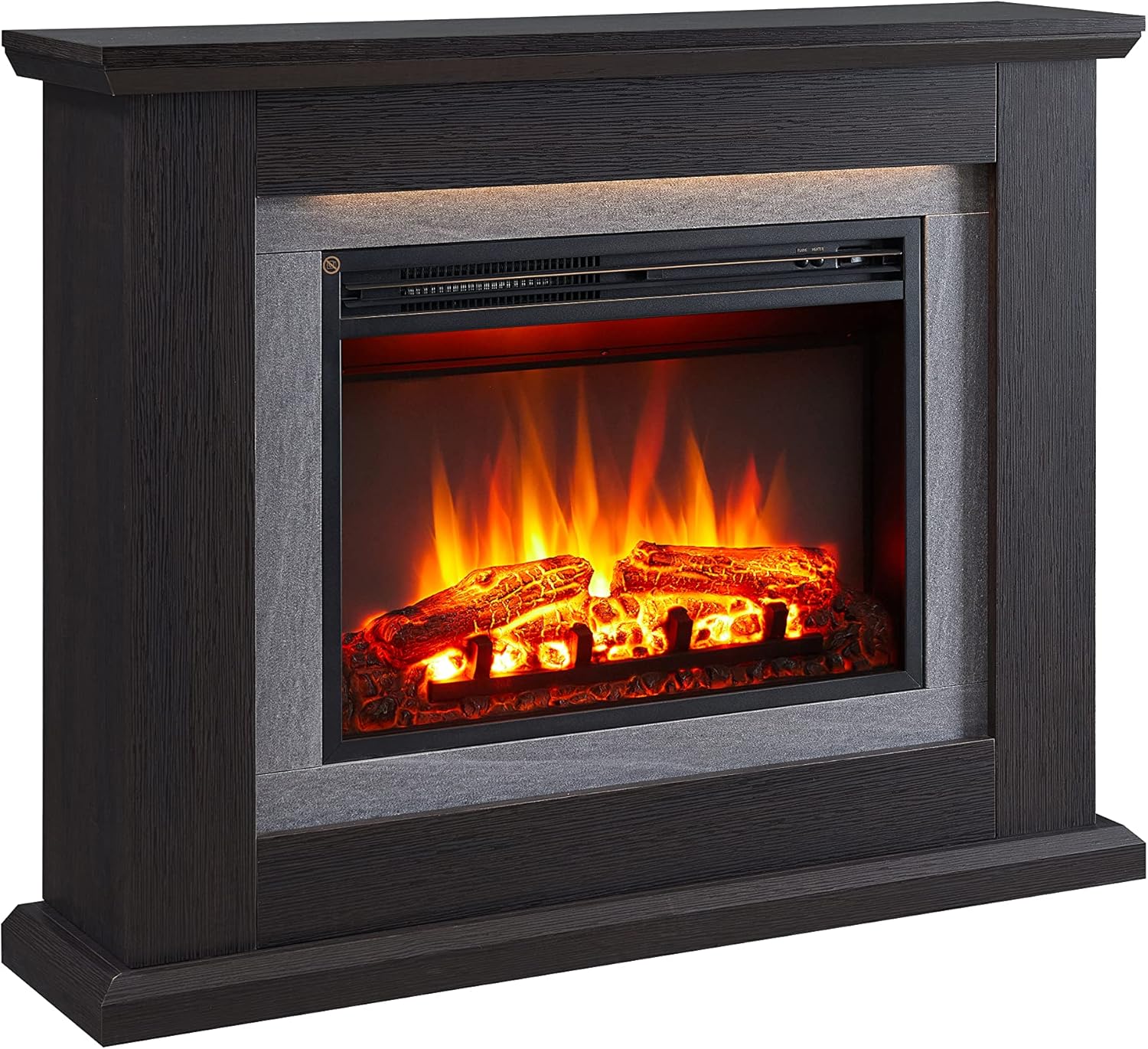 FLAMME Evora Fireplace with 39'' surround with 2kW Fireplace Heater Espresso Oak Multiple Colours Available