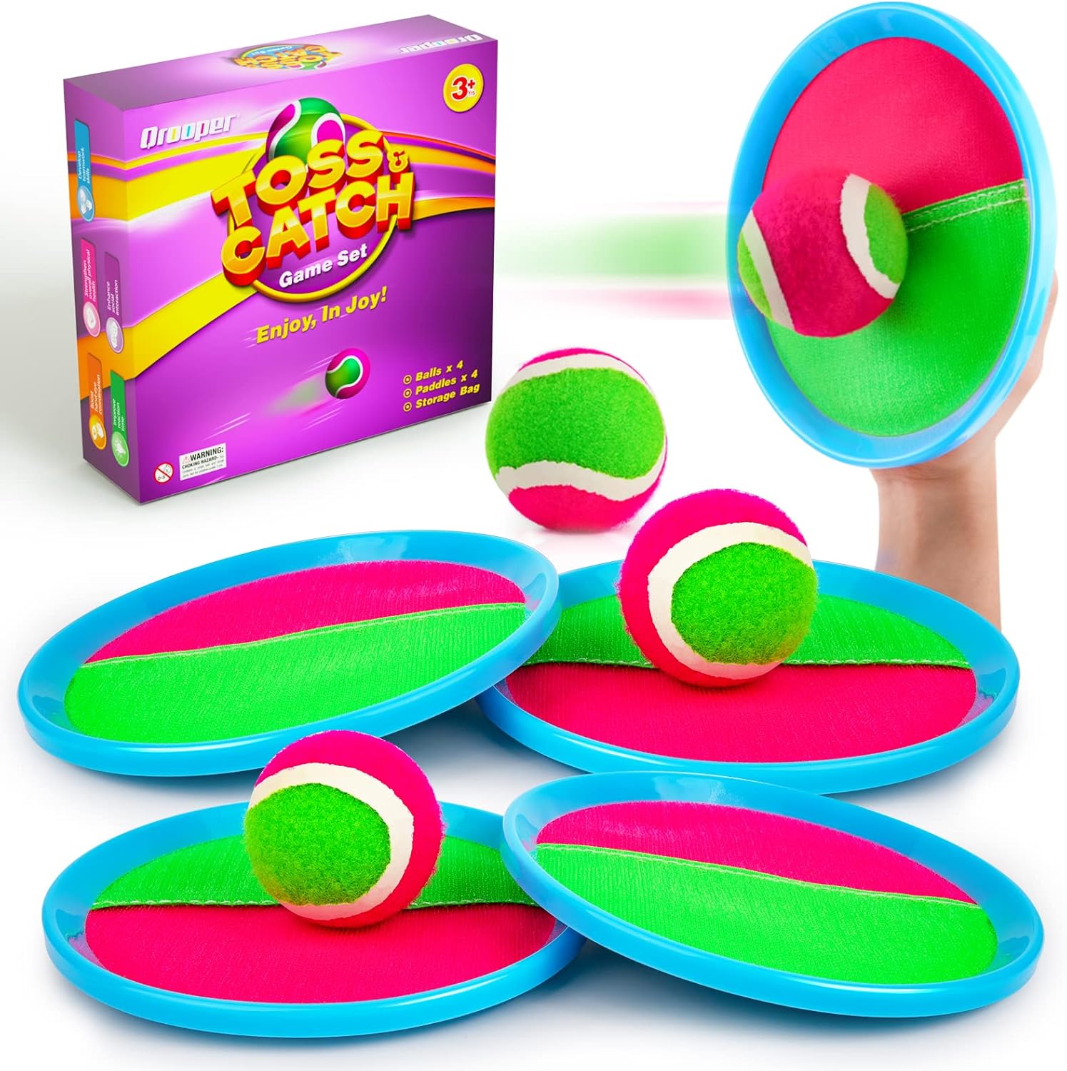 Kids Toys Toss and Catch Game Set Beach Pool Toys for Kids Ages 3-4 5-7 8-12, Outside Yard Camping Outdoor Games for 3 4 5 6 7 8 Year Old Boys Girls Birthday Gift Adults Family