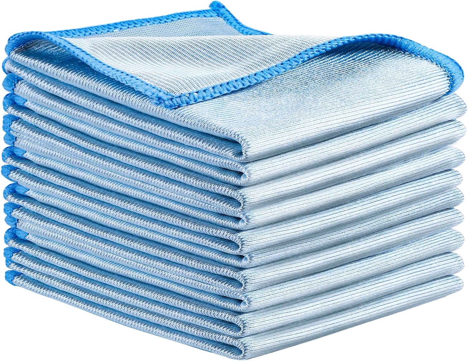 Yafe 10 PCS Glass Cleaning Cloth(11.8 * 15.7"), Microfibre Cloth Lint Free Cloth Microfiber Cleaning Cloths Reusable Glass Cloth for All Purpose