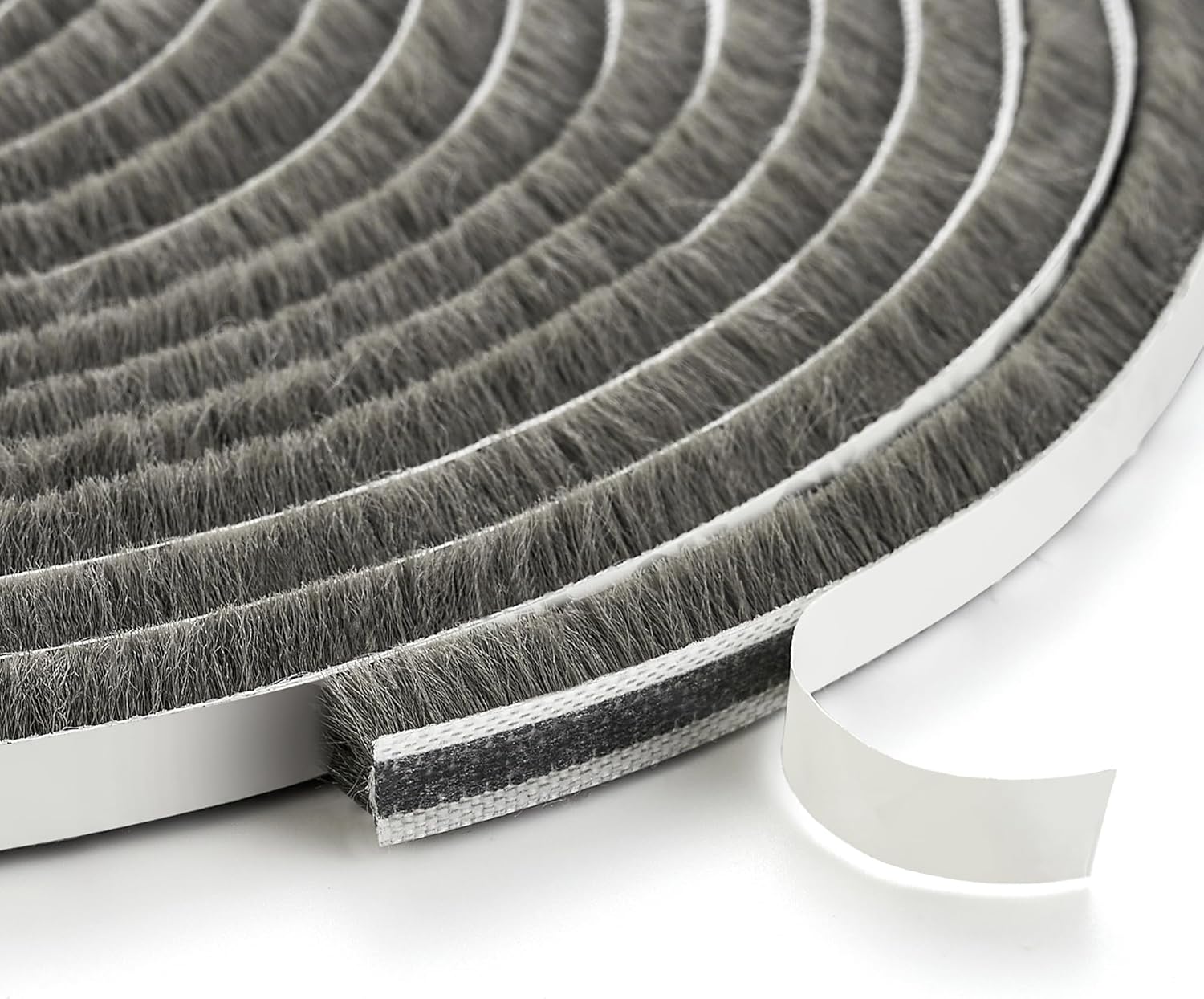 33 Ft Window Seal Strip, 0.35 inch x 0.35 inch Sliding Door Weather Stripping Window Seal, Pile Self Adhesive Window Weather Stripping,Door Noise Blocker, Grey