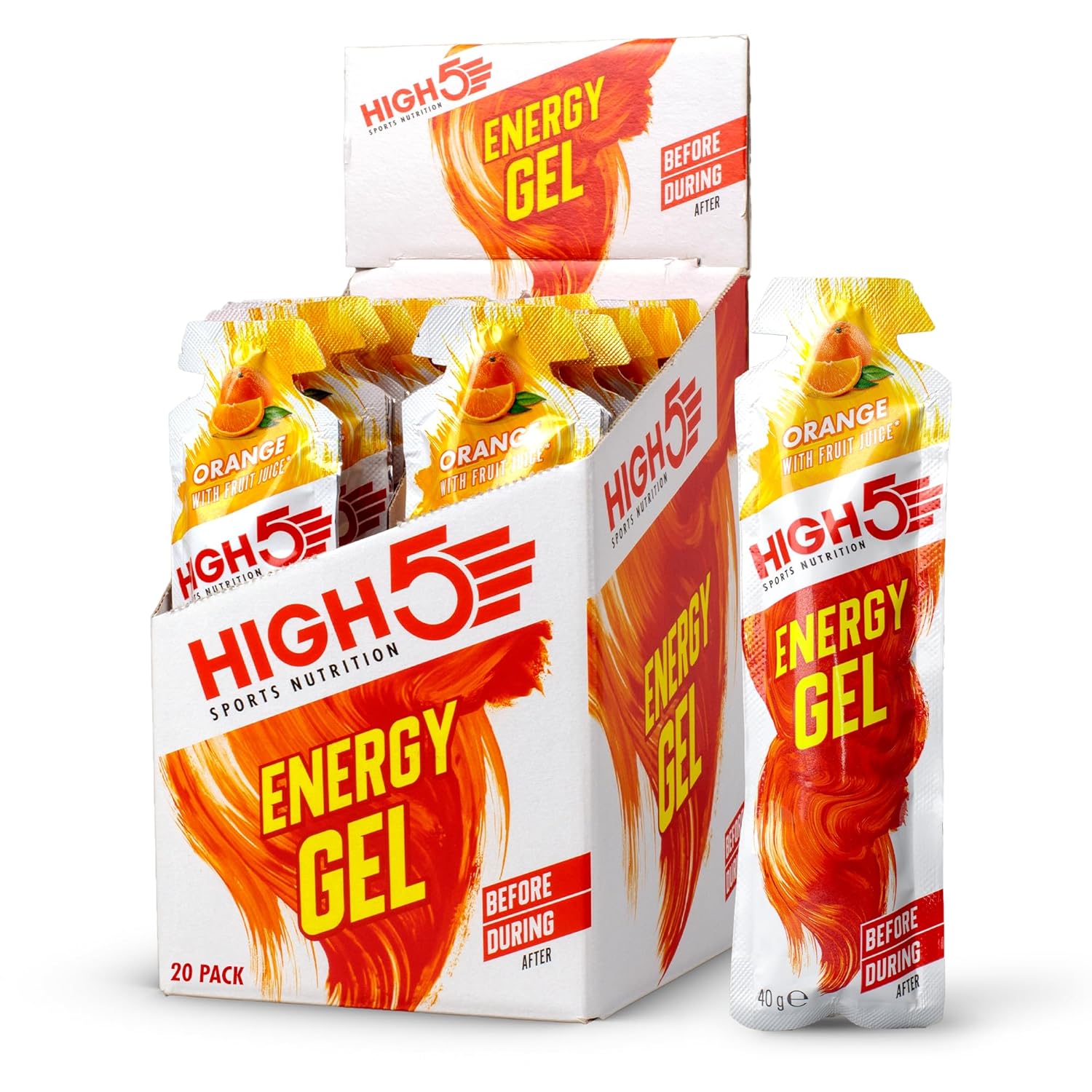 High 5 Energy Gel - 20 x 38g Sachet- Juicy Orange