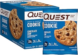 Quest Nutrition Chocolate Chip Protein Cookie; Keto Friendly; High Protein; Low Carb; 12 Count