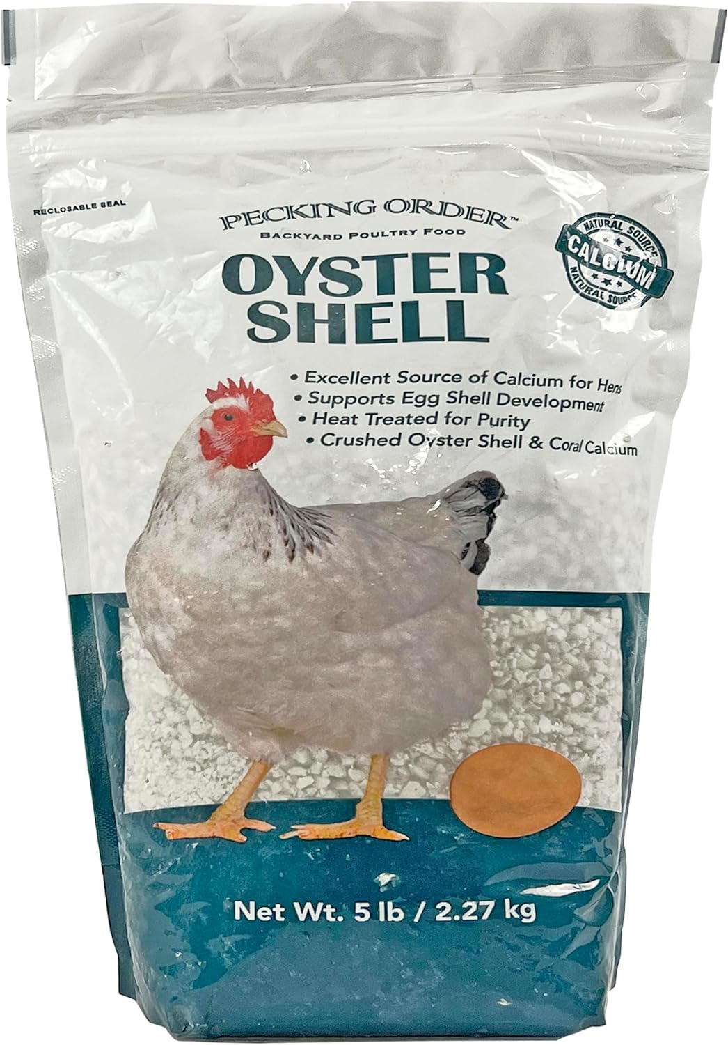 Pecking Order Oyster Shell - Calcium Supplement to Support Laying Hens and Strong Egg Shell Development (5 LB)
