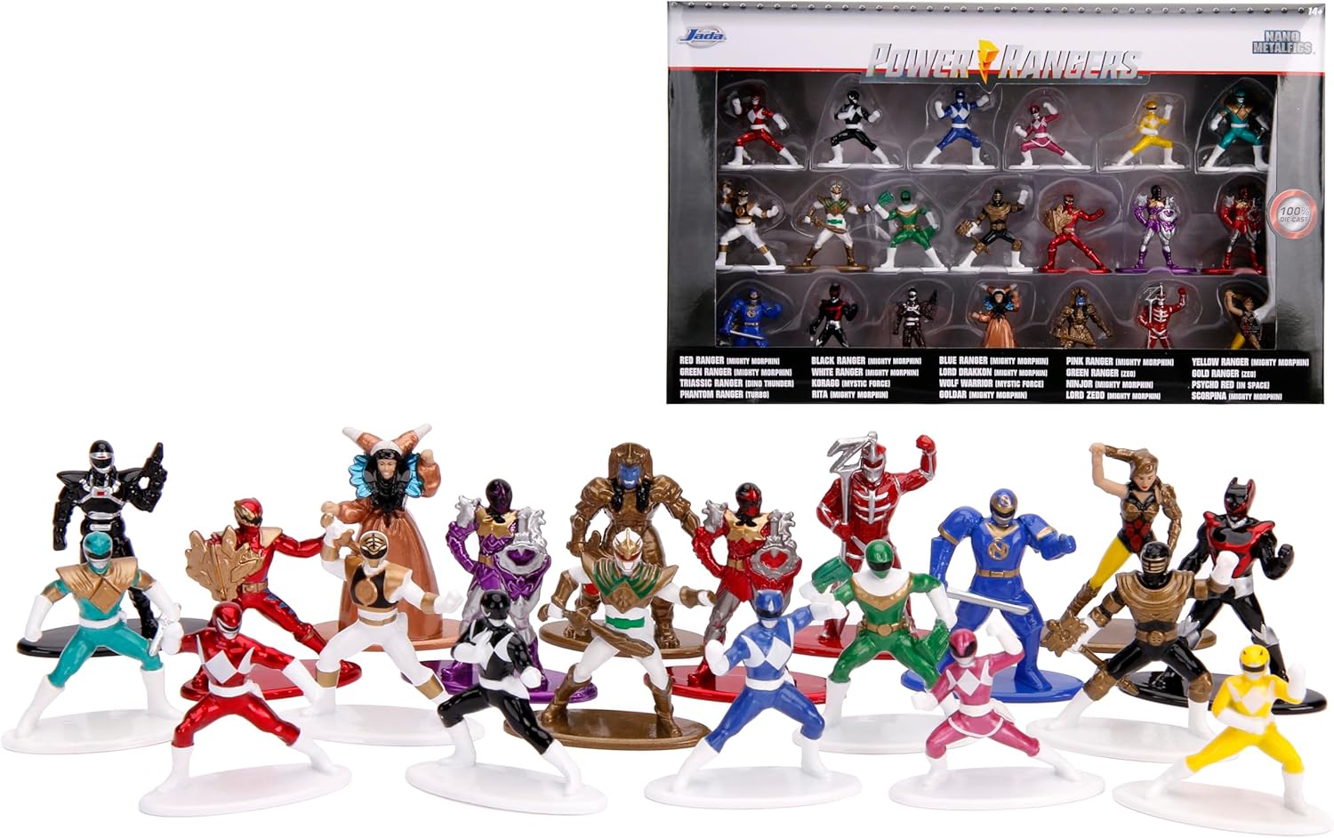 Jada Power Rangers 1.65" Die-cast Metal Collectible Figures 20-Pack, Toys for Kids and Adults