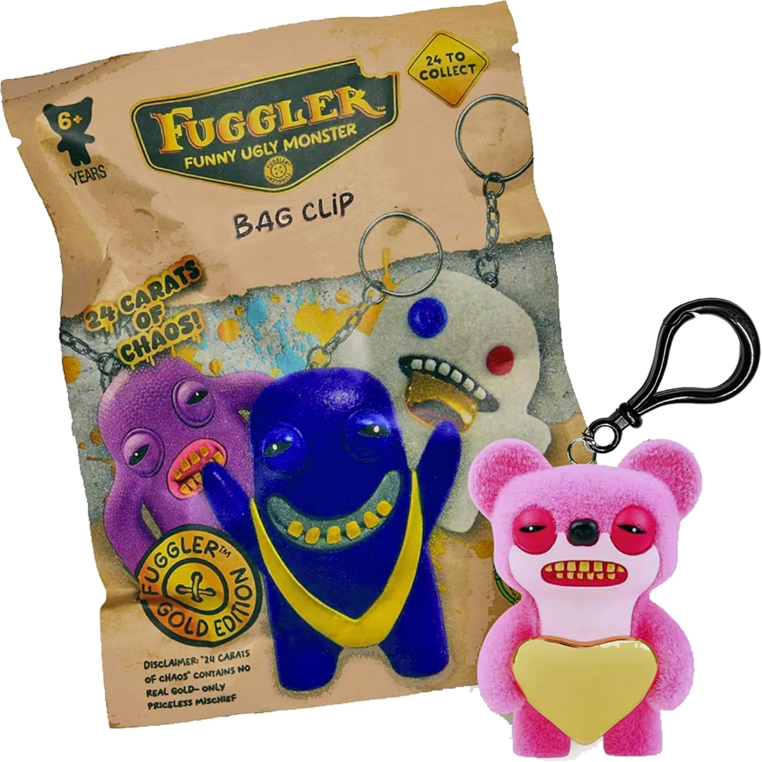 Fuggler Collectible Keychains, Funny Ugly Monster, 24 Characters to Collect, Ages 6+, 4.5 Inches