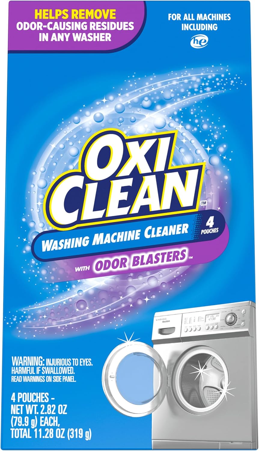 OxiClean Washing Machine Cleaner with Odor Blasters, 4 Count