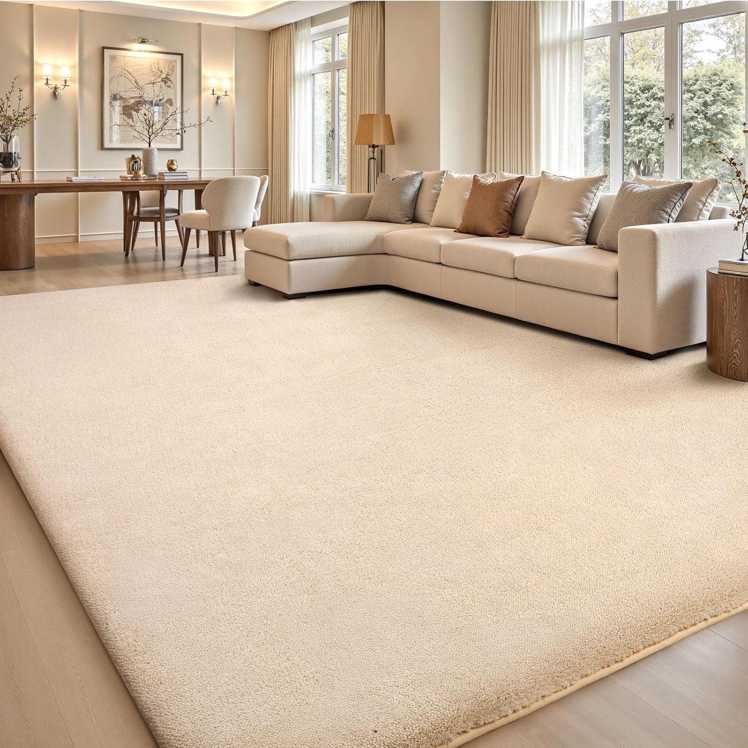 Sour Lemon Carpet Rugs Living Room Large 160x230cm, Grey Rug for Bedroom Washable Area Rugs Anti Slip Fluffy Rug Shaggy Beige Extra Large Carpets for Kids Bedroom Living Room