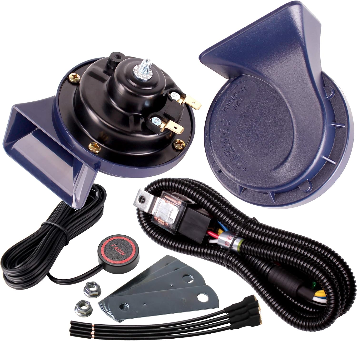 FARBIN Horn 12V Car Horn Loud Dual-Tone Waterproof Auto Horns Electric Horn