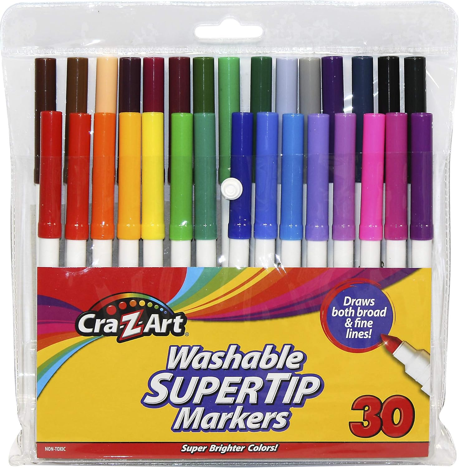 Cra-Z-Art Washable Super Tip Markers, 30 Count