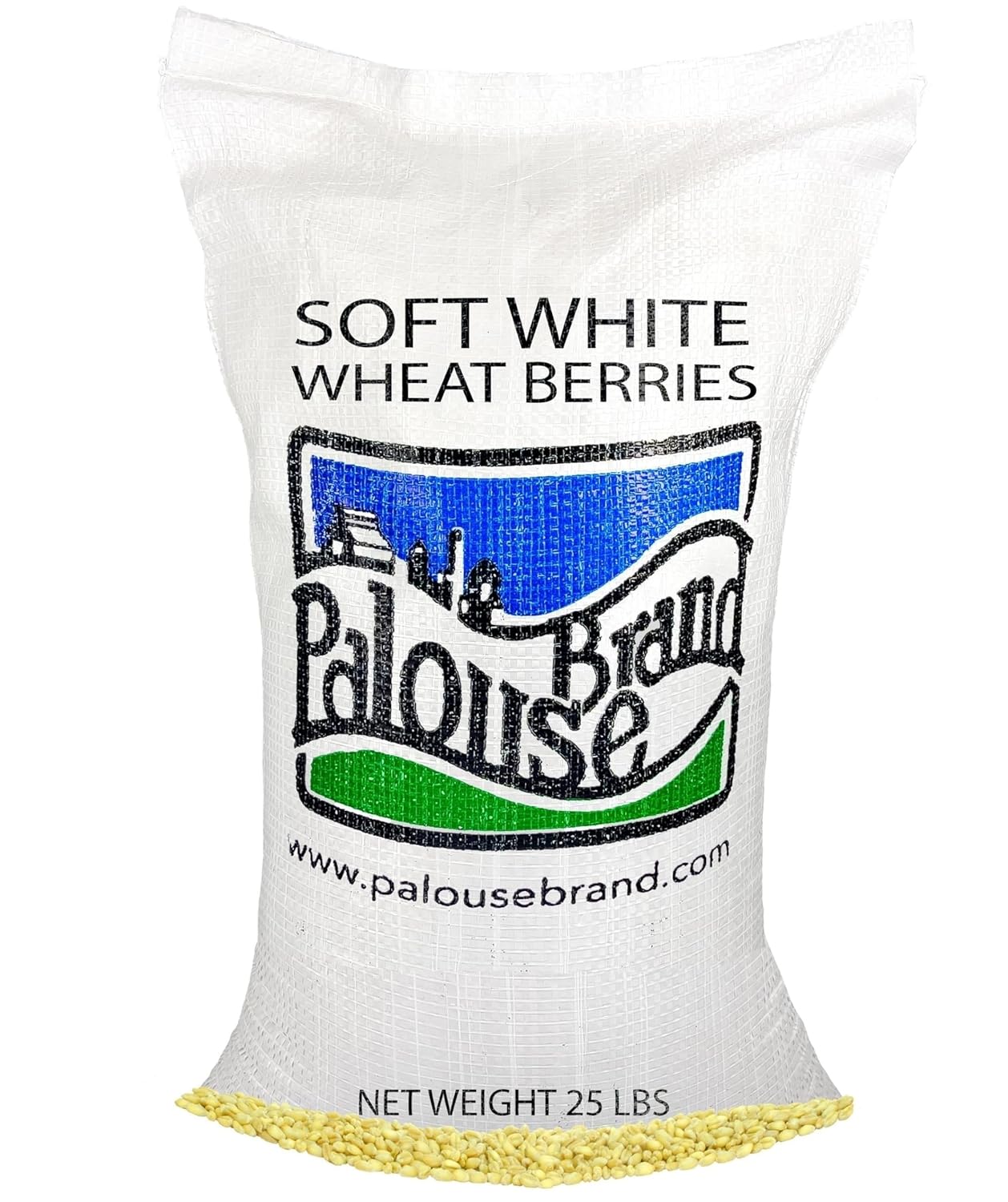 Certified Glyphosate Residue Free Soft White Wheat Berries | 25 LBS Bulk | Family Farmed in Washington State | 100% Desiccant Free | Sproutable | Non-GMO Project Verified | Kosher | Poly Bag