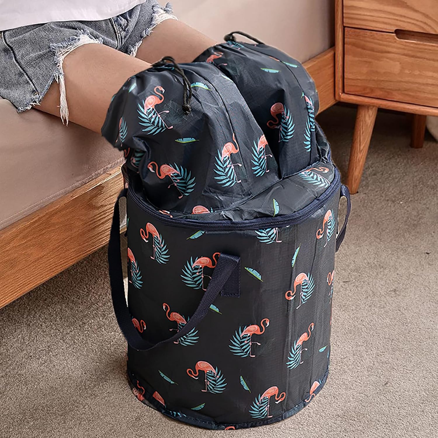 Foot Bath Basin Portable Travel Collapsible Foot Basin Folding Foot Bath Tub Soaking Feet Bucket for Camping Washing Split leg design fully wrapped knee fumigation With Removable Insulation Cover ( Co