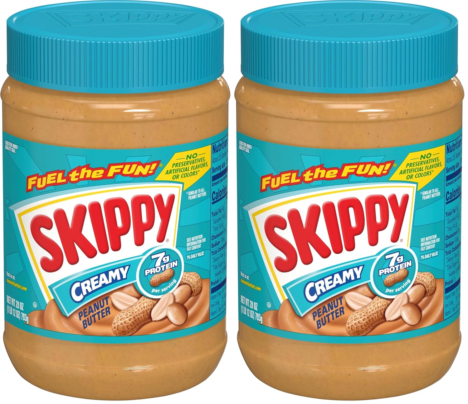 SKIPPY Creamy Peanut Butter, 28 Ounce Jar (Pack of 2)