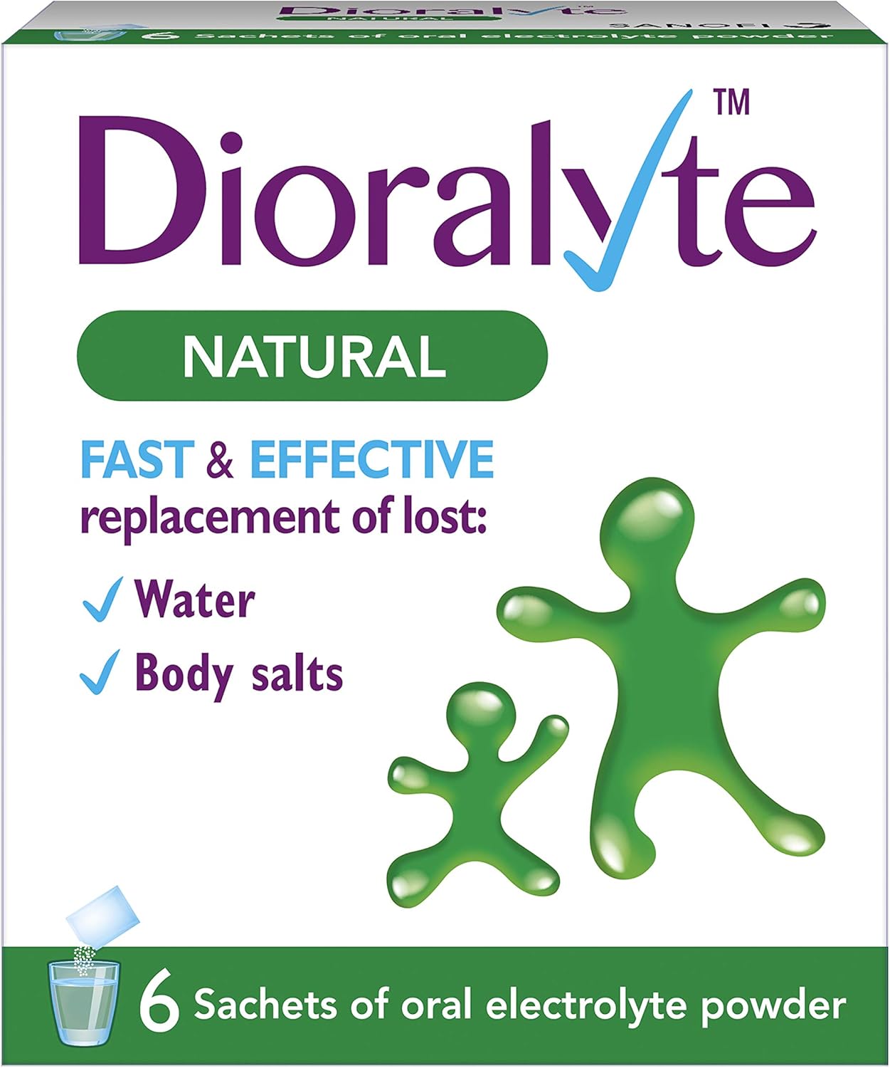 Supplement Replacement of Lost Body Water & Salts Sachets - Natural Flavour - 6 Sachets