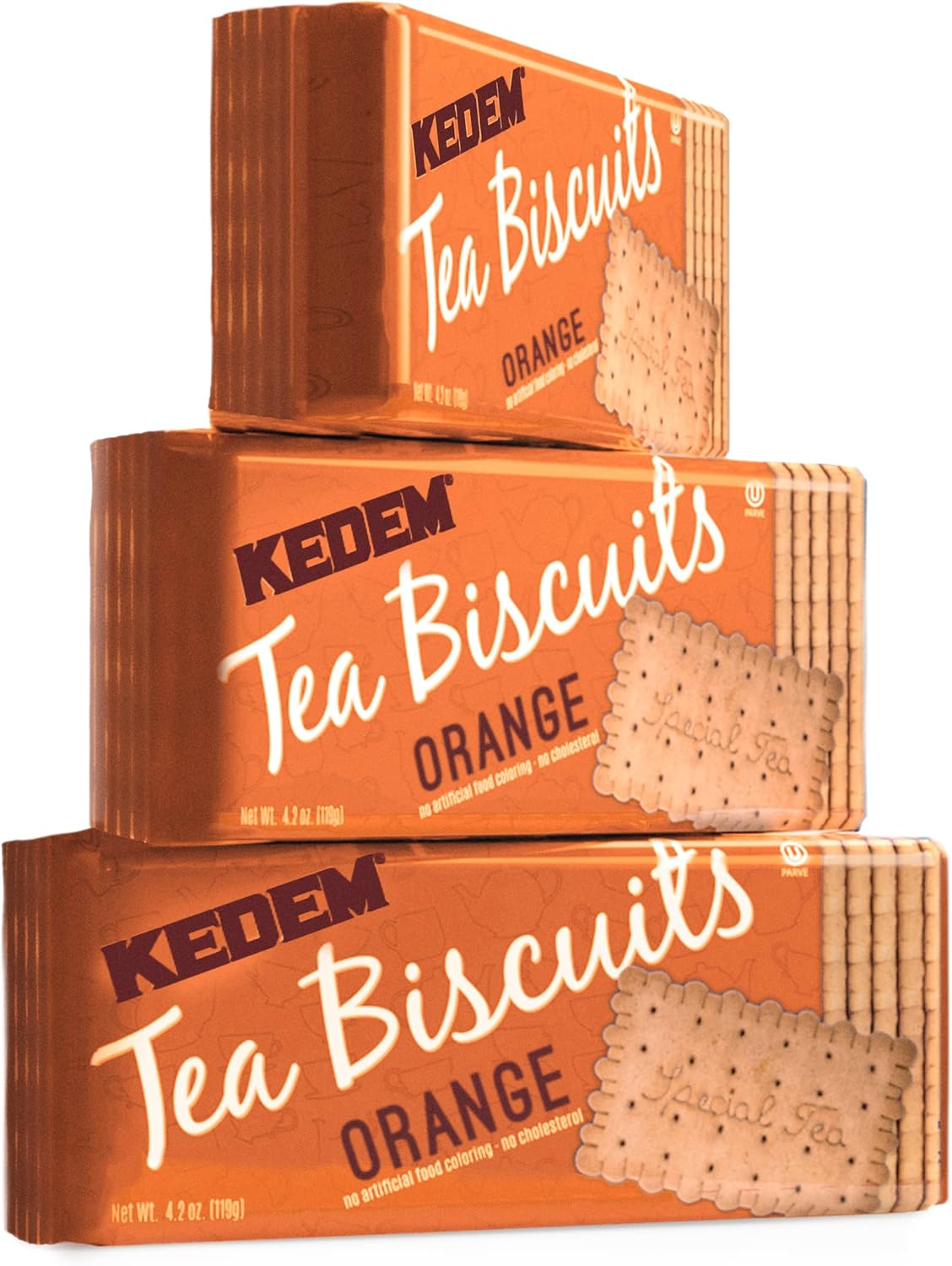 Kedem Orange Tea Biscuits 120g Bag (Pack of 3) | Thin & Crisp Tea Biscuits, Great Dunking Cookie